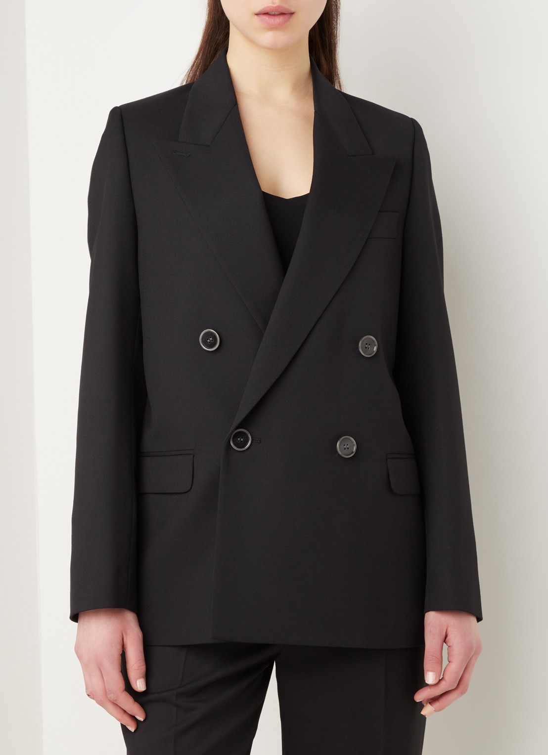 Acne Studios Janny double-breasted blazer in wolblend - detail 4 zwart