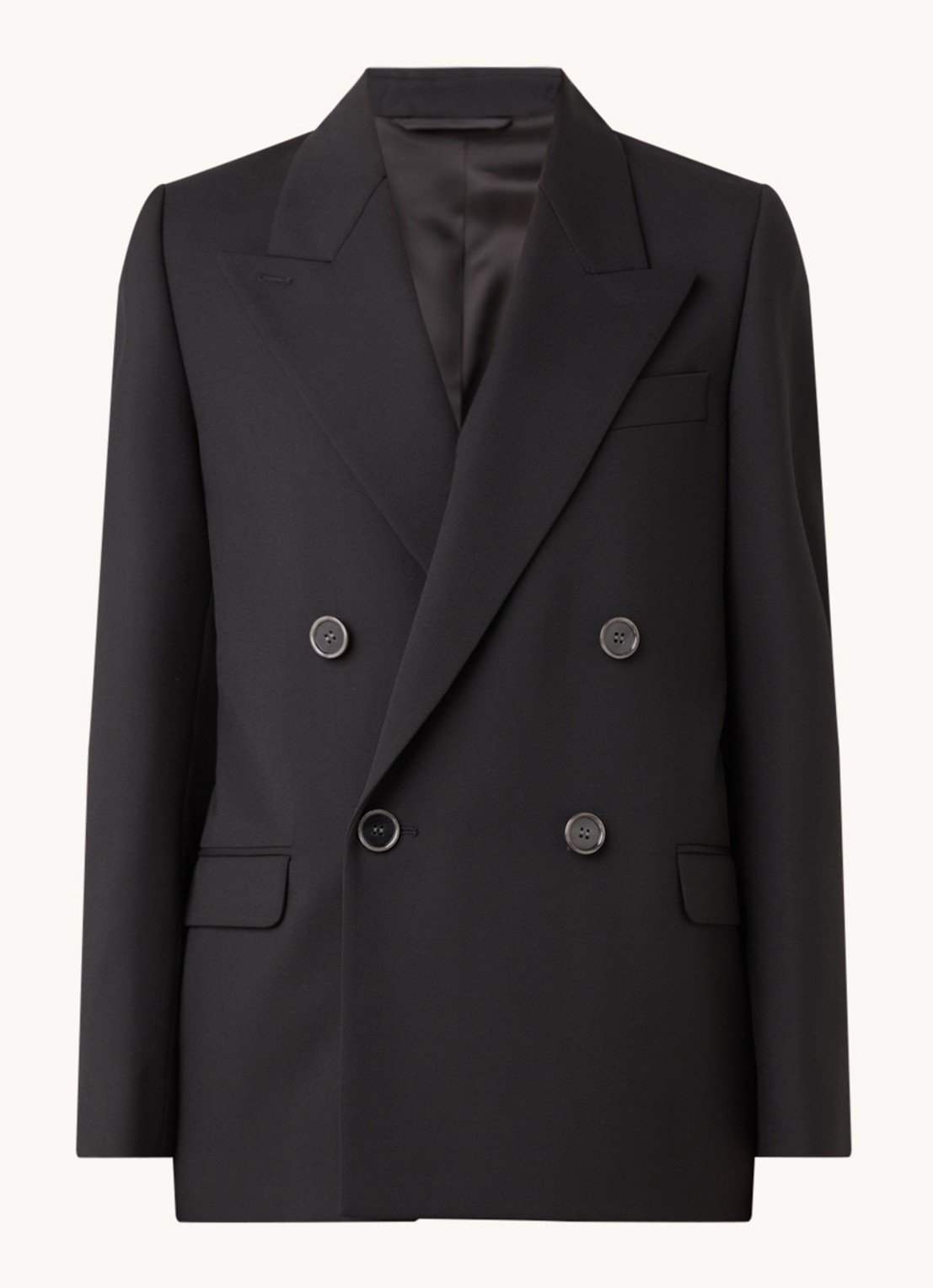 Acne Studios Janny double-breasted blazer in wolblend - voorkant 2 zwart