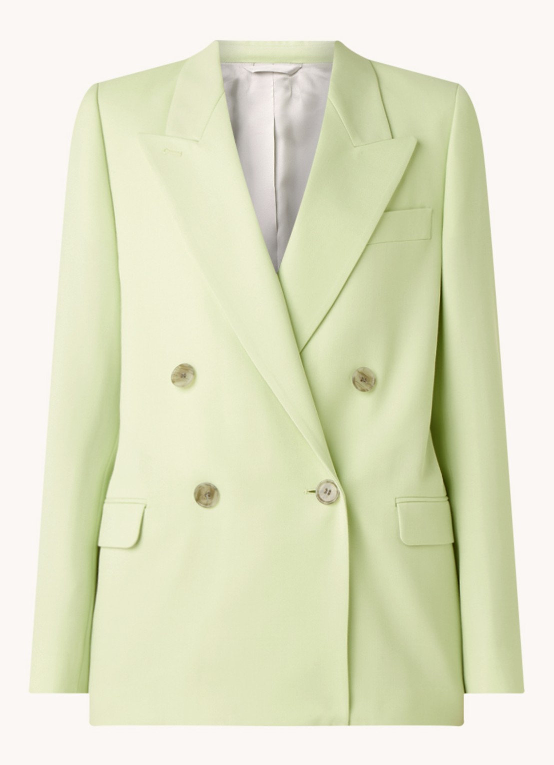 Acne Studios Janny double-breasted blazer in wolblend - voorkant 2 lime