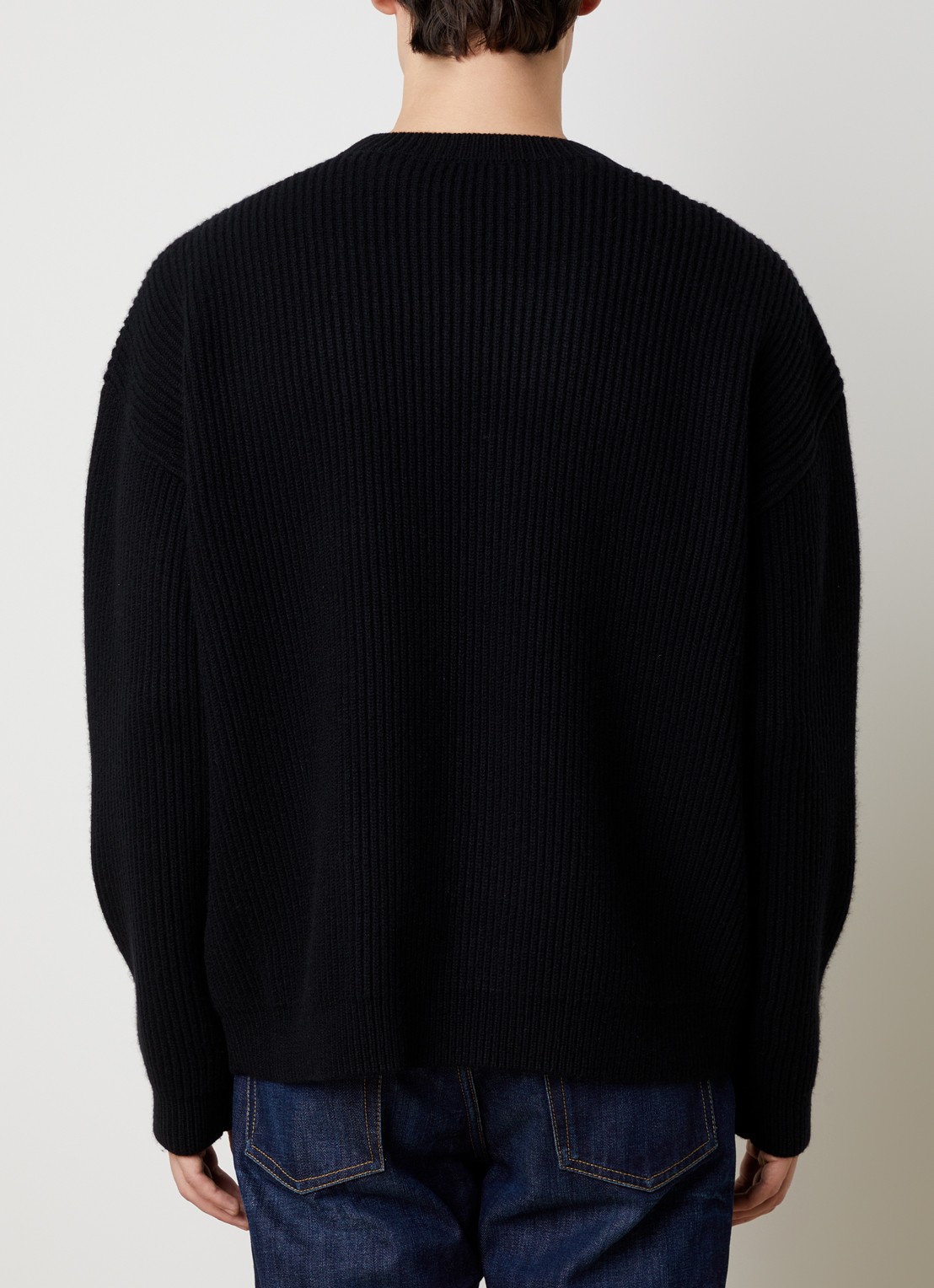 Acne Studios Kemna ribgebreide trui van kasjmier - achterkant 3 zwart