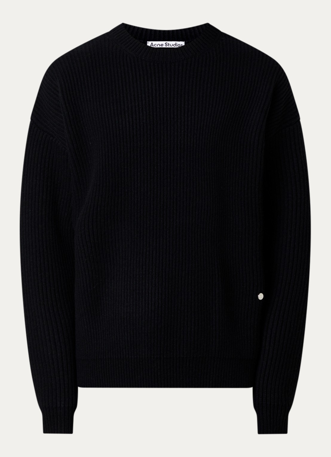 Acne Studios Kemna ribgebreide trui van kasjmier - voorkant 4 zwart