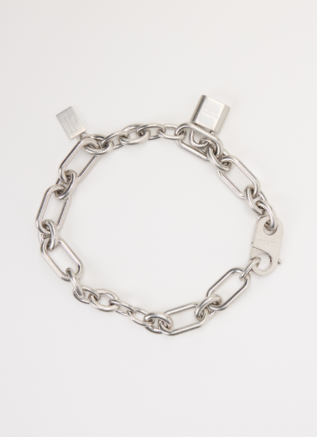 Acne Studios Logo Padlock ketting met hanger - detail 2 zilver