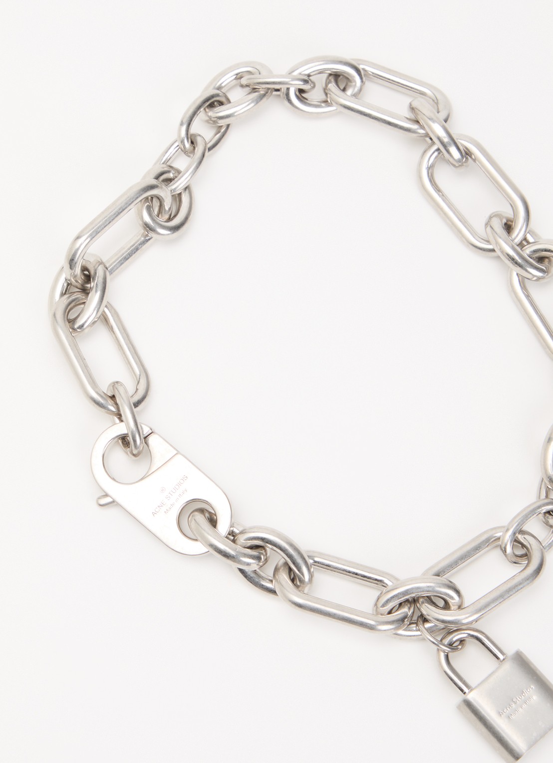 Acne Studios Logo Padlock ketting met hanger - detail 3 zilver