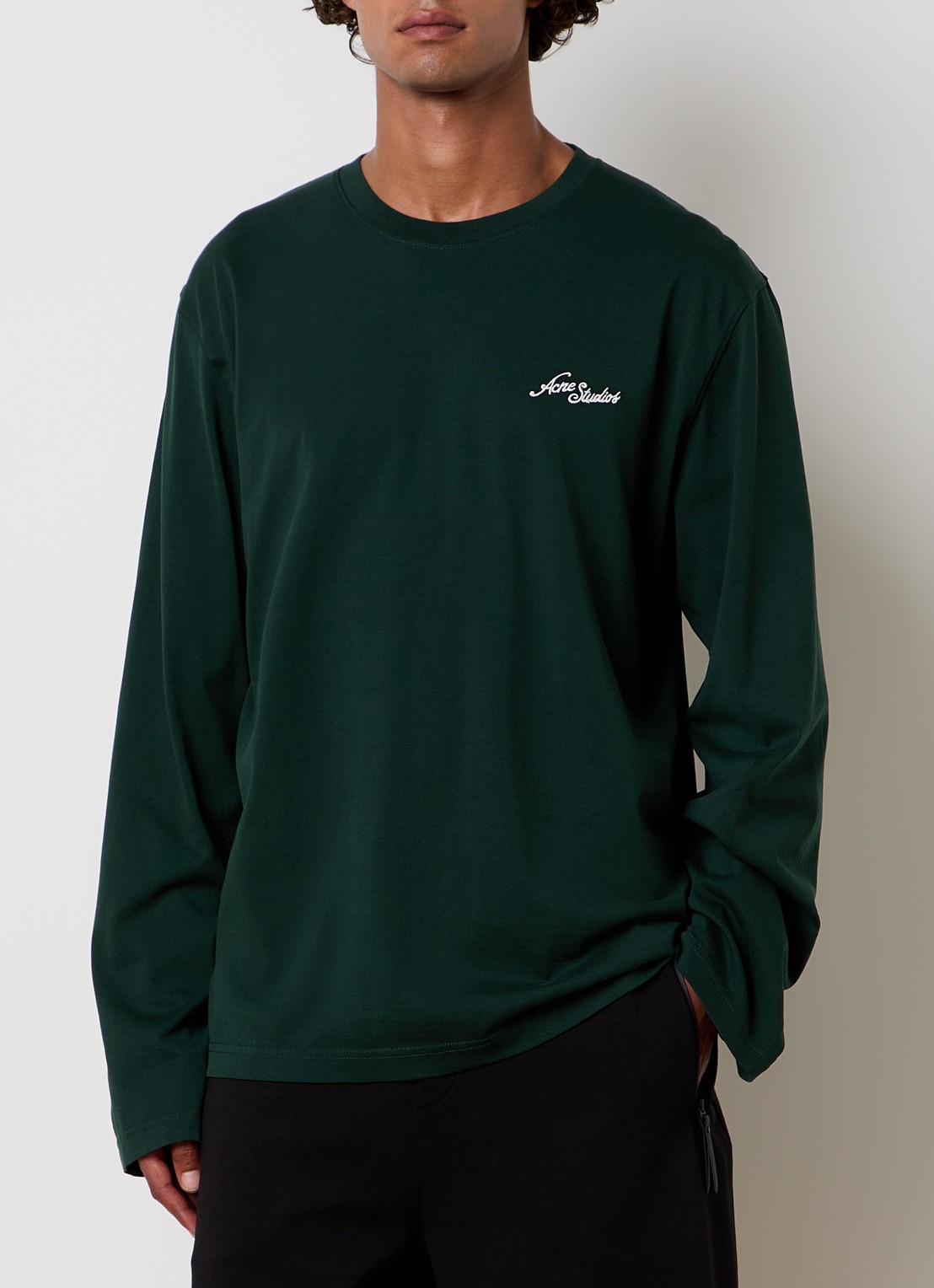 Acne Studios Longsleeve met logo - detail 3 donkergroen