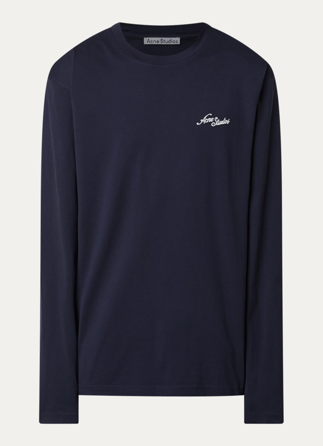 Acne Studios Longsleeve met logoborduring - voorkant 4 donkerblauw