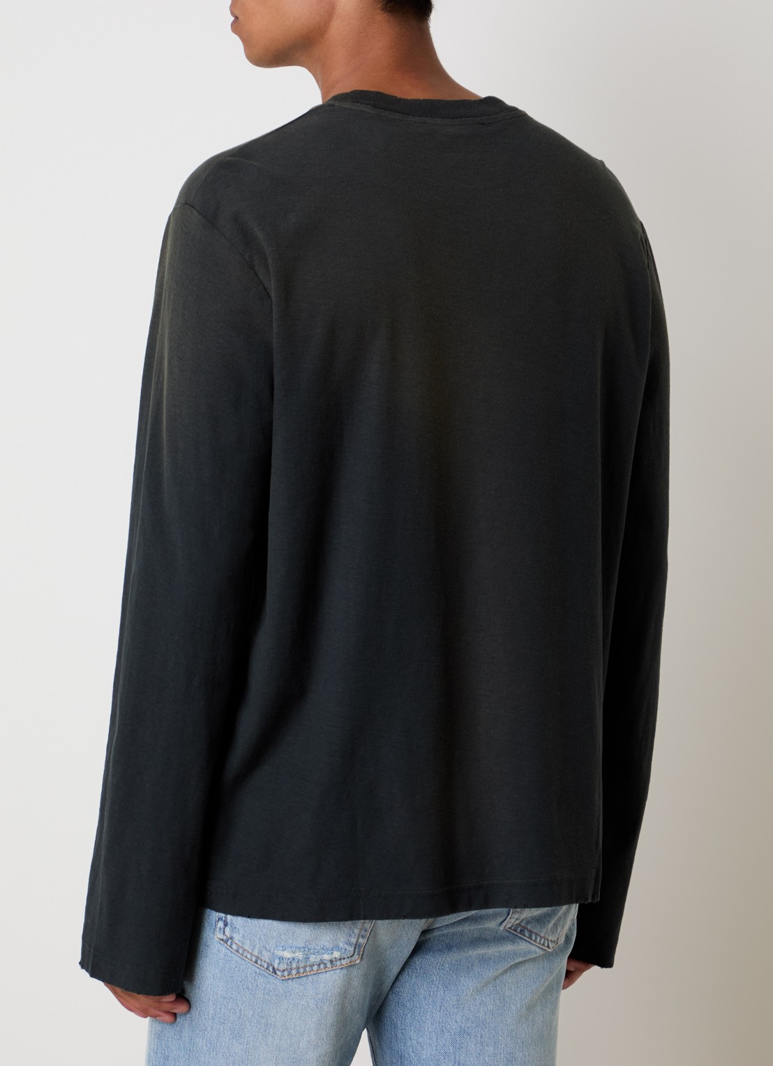 Acne Studios Longsleeve met logoprint en verwassen afwerking - achterkant 5 zwart