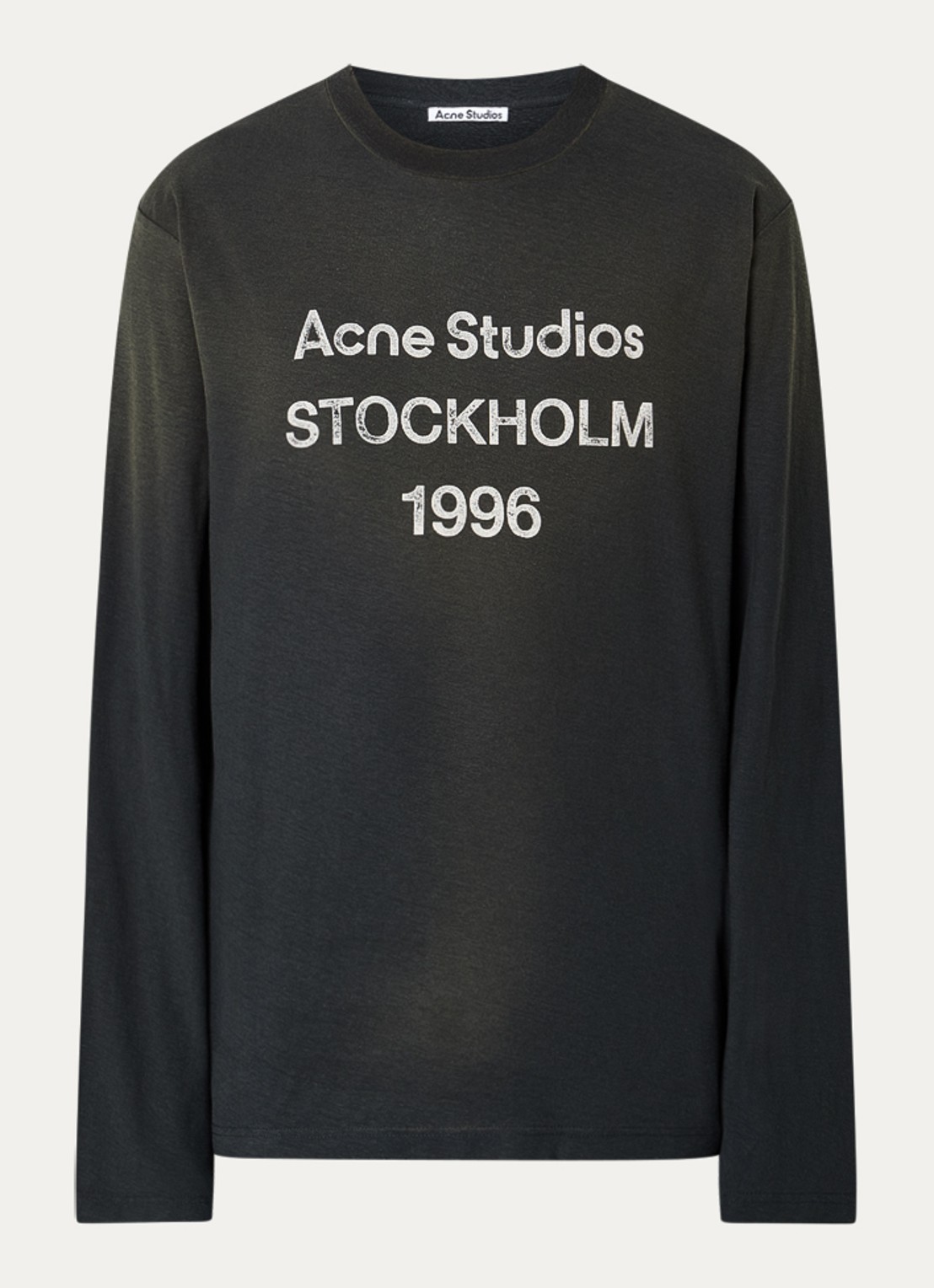 Acne Studios Longsleeve met logoprint en verwassen afwerking - voorkant 3 zwart