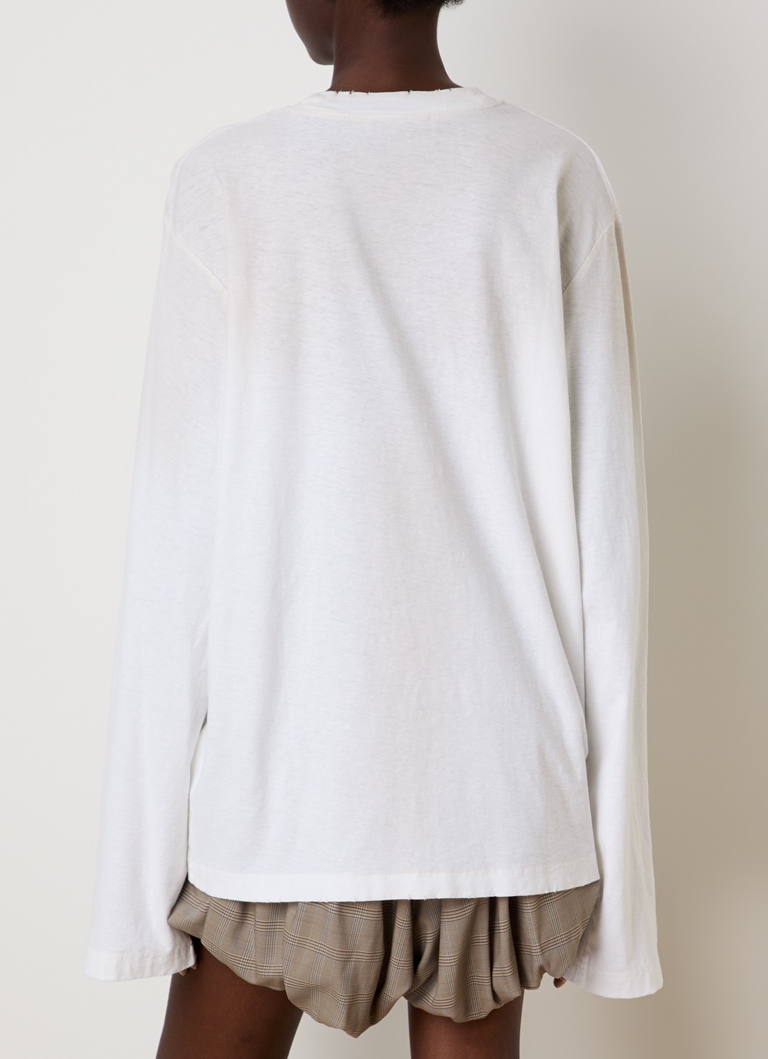 Acne Studios Longsleeve met logoprint en verwassen afwerking - achterkant 5 gebroken wit