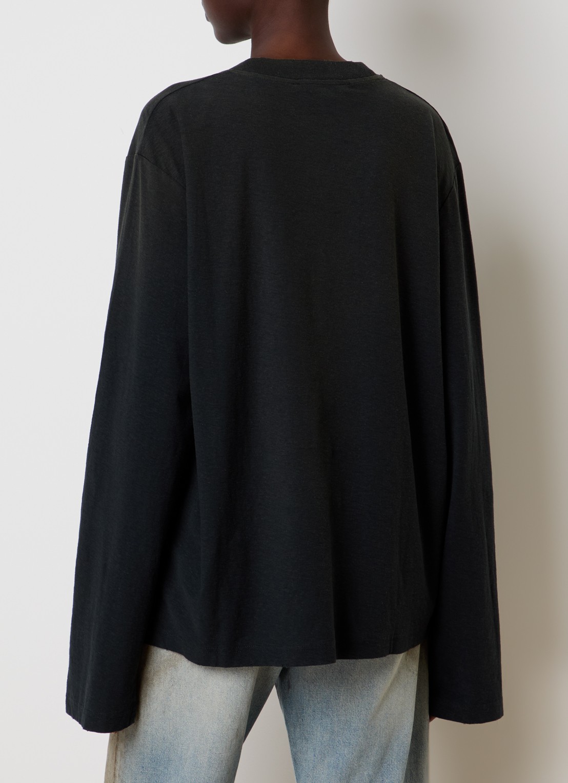Acne Studios Longsleeve met logoprint en verwassen afwerking - achterkant zwart
