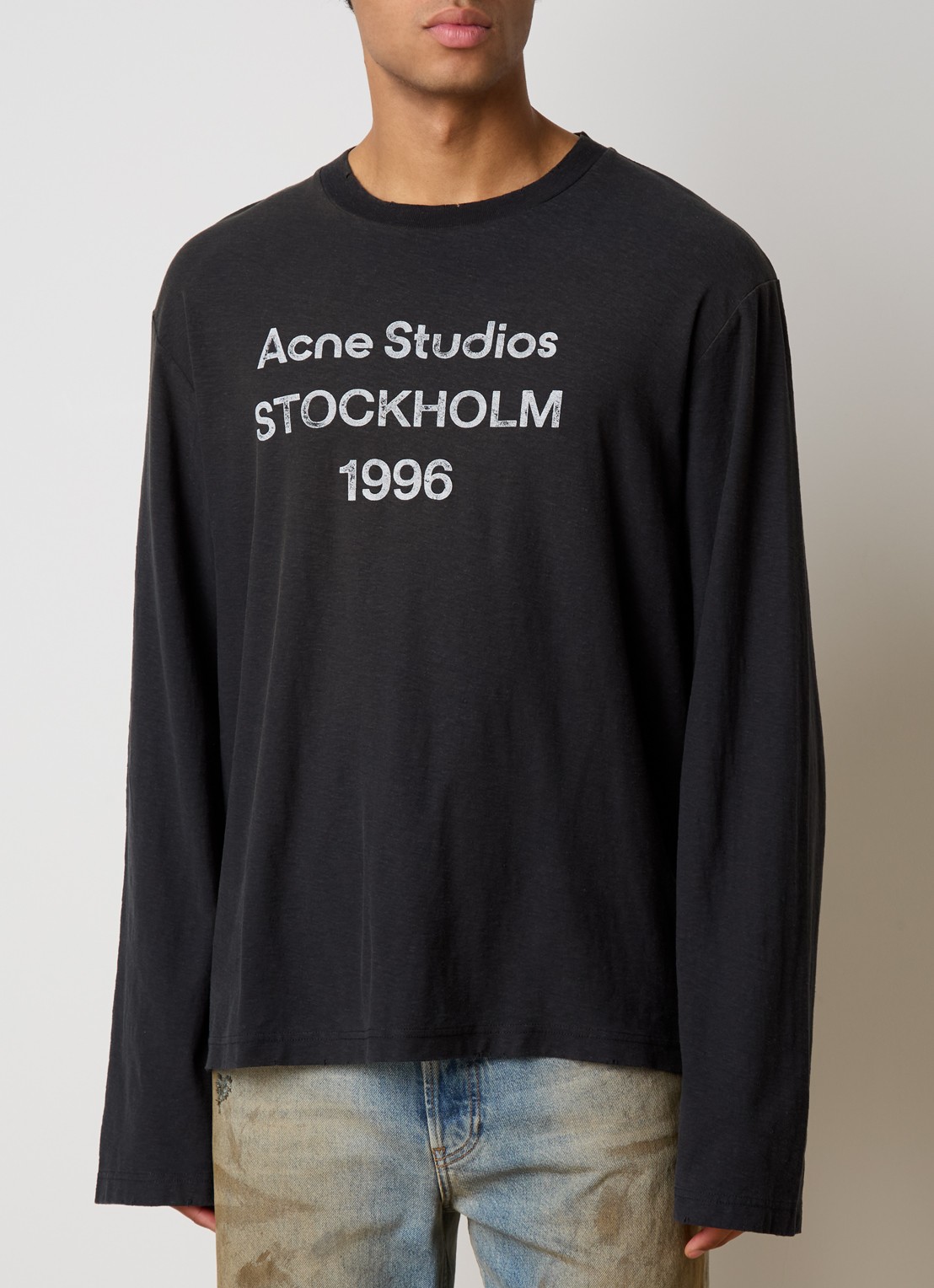 Acne Studios Longsleeve met logoprint - detail 3 zwart