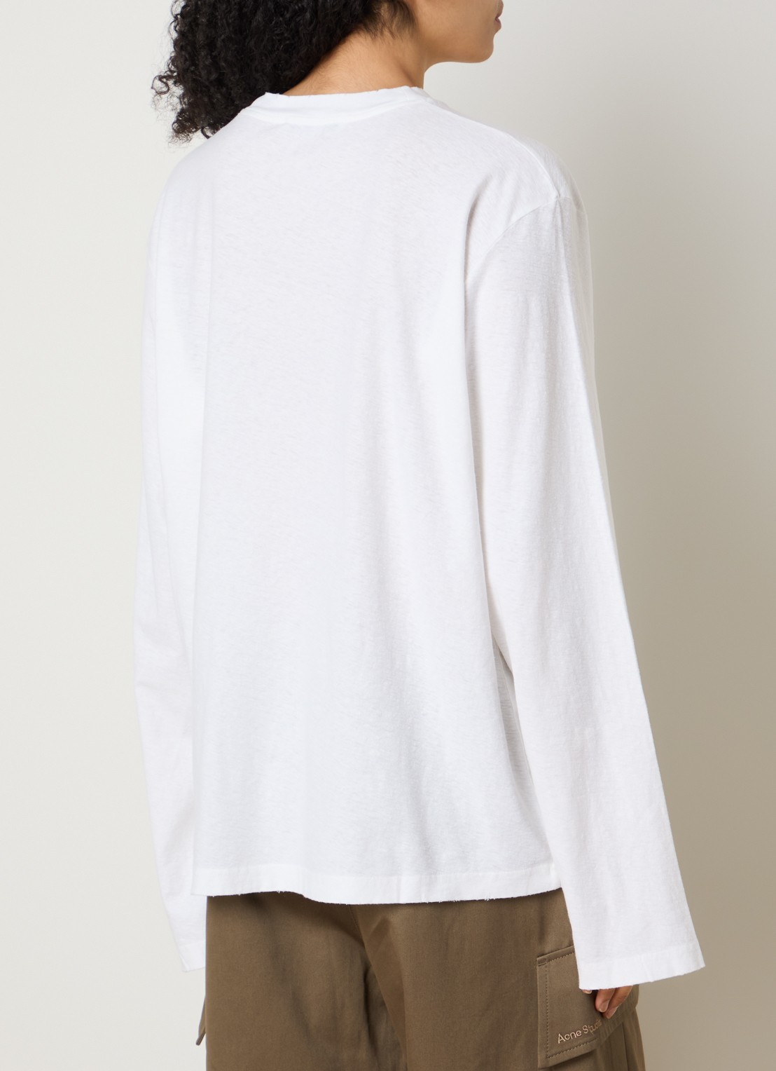 Acne Studios Longsleeve met logoprint - achterkant gebroken wit