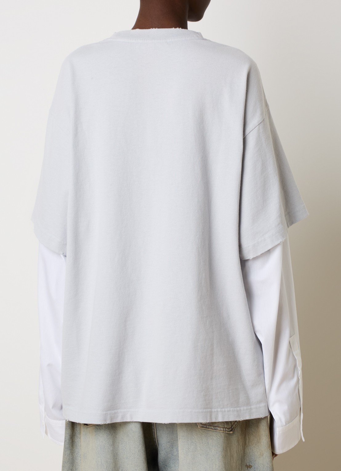 Acne Studios Longsleeve met logoprint - achterkant lichtgrijs
