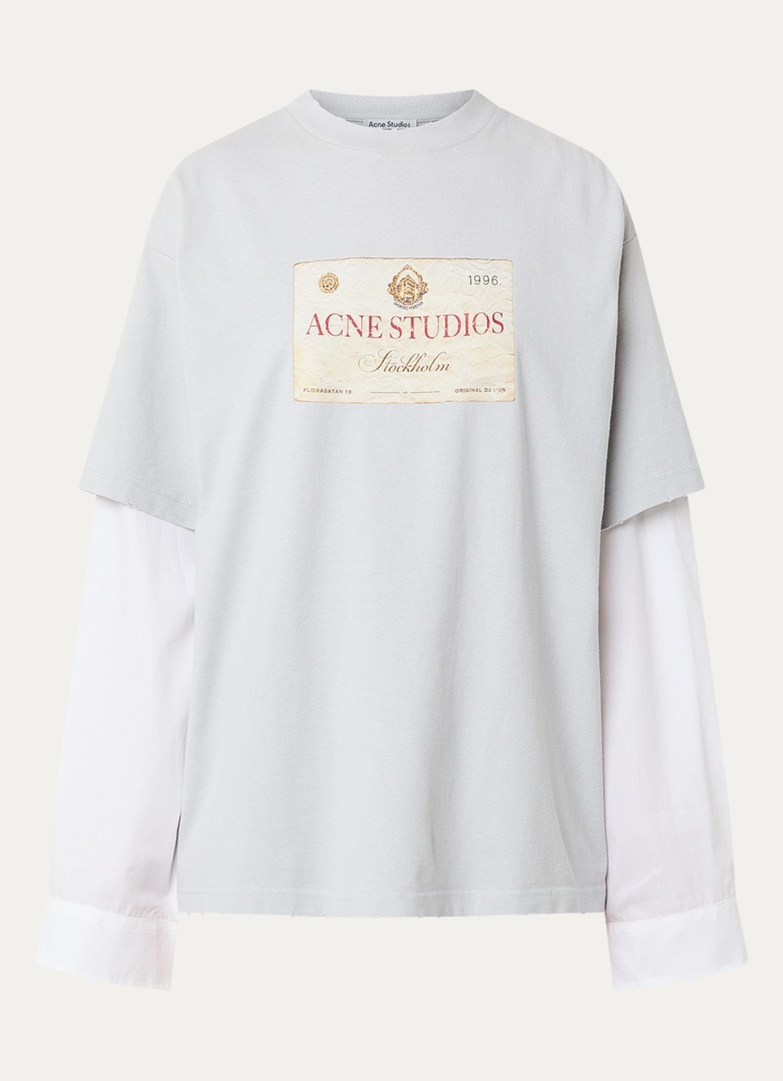 Acne Studios Longsleeve met logoprint - voorkant 4 lichtgrijs