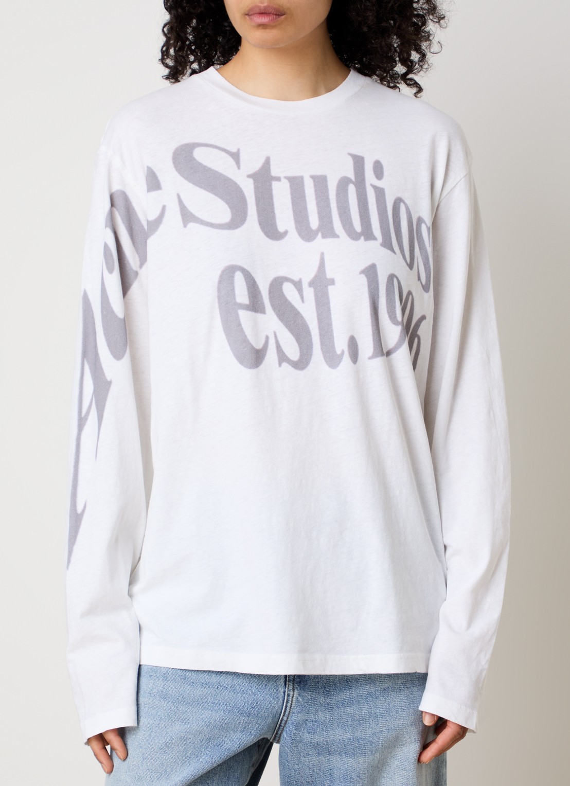 Acne Studios Longsleeve met logoprint - detail 6 wit