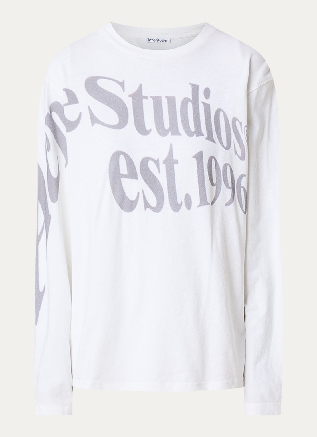Acne Studios Longsleeve met logoprint - voorkant 3 wit