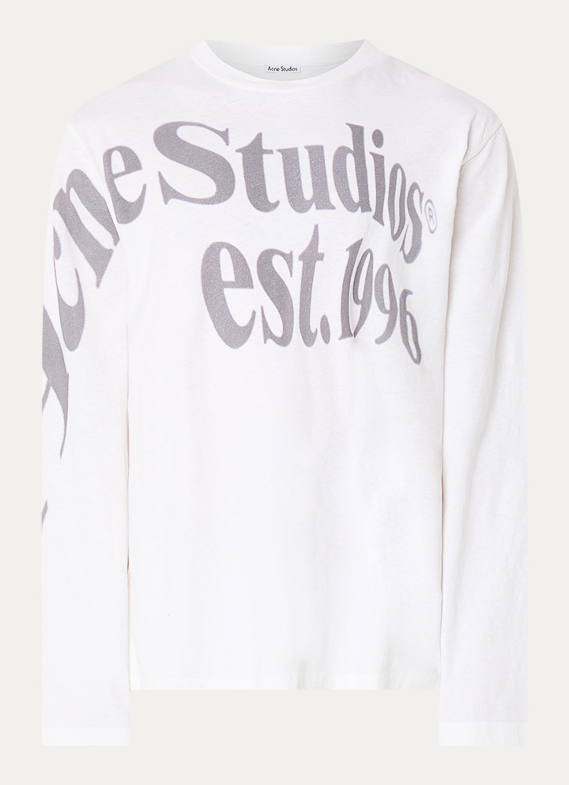 Acne Studios Longsleeve met logoprint - voorkant 5 wit