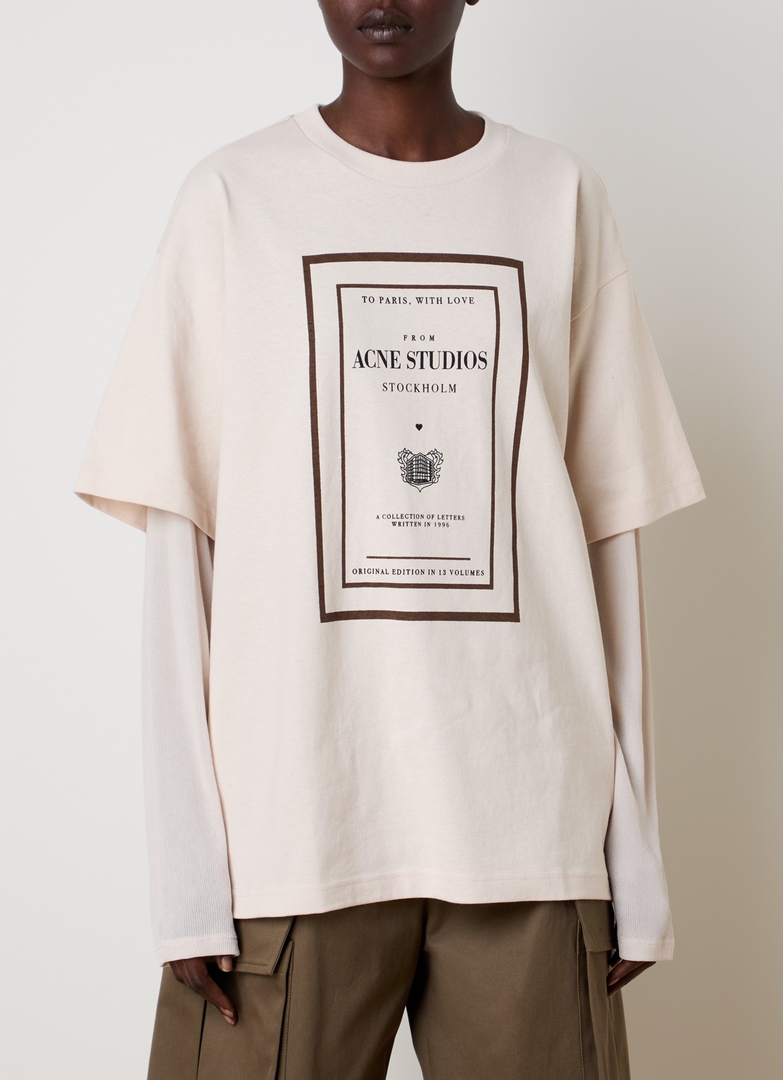 Acne Studios Longsleeve met logoprint - detail 4 beige