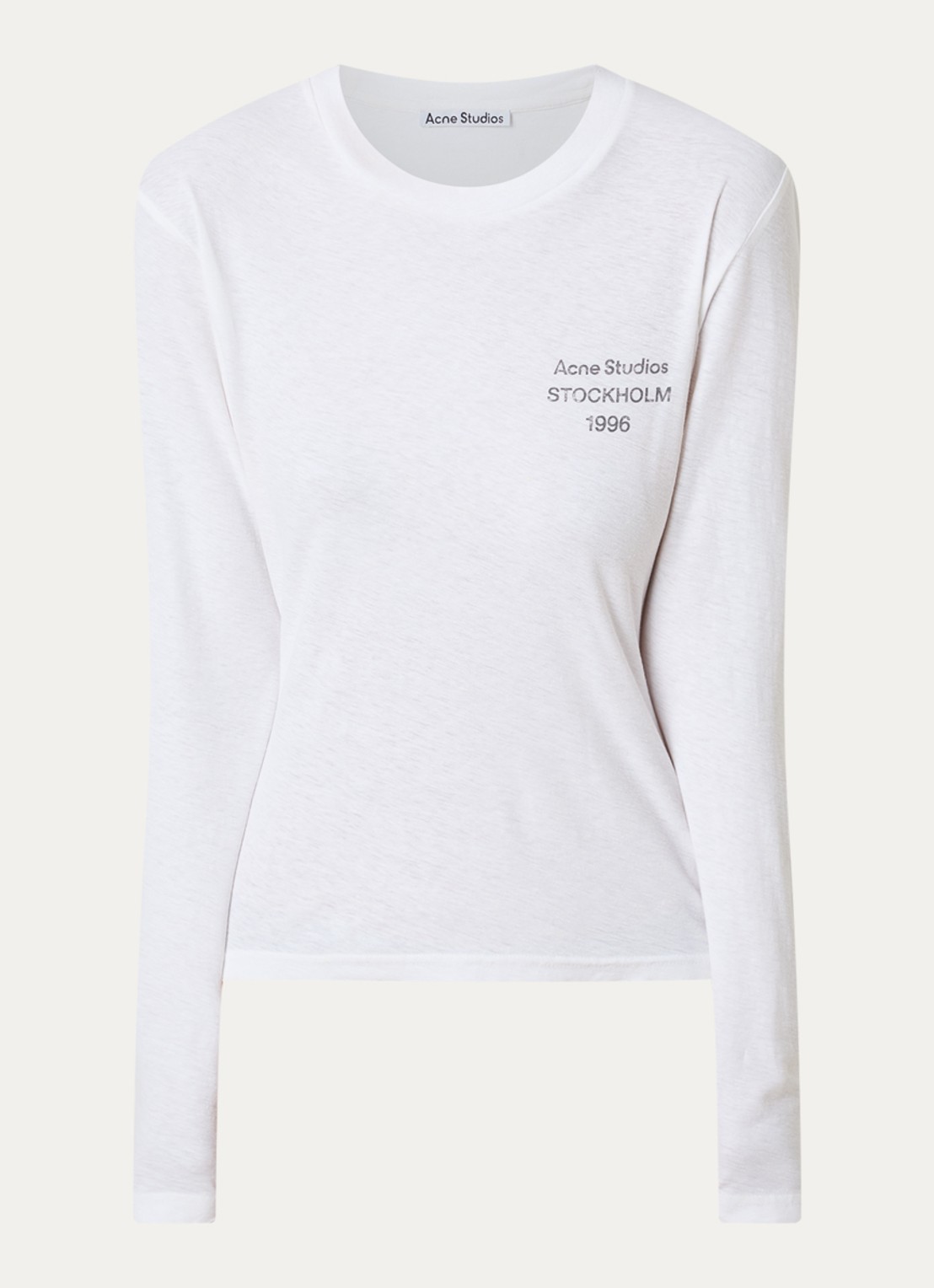 Acne Studios Longsleeve met logoprint - voorkant 2 gebroken wit