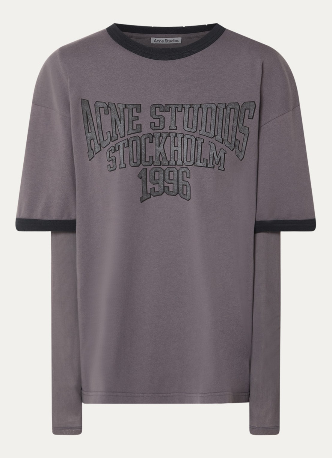Acne Studios Longsleeve met logoprint - voorkant taupe