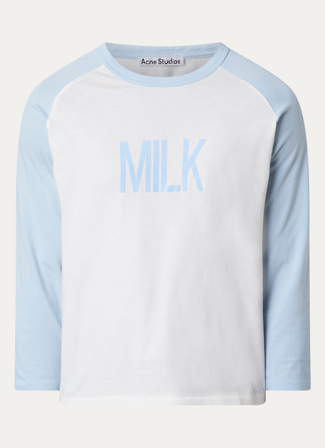 Acne Studios Longsleeve met print - voorkant 4 lichtblauw