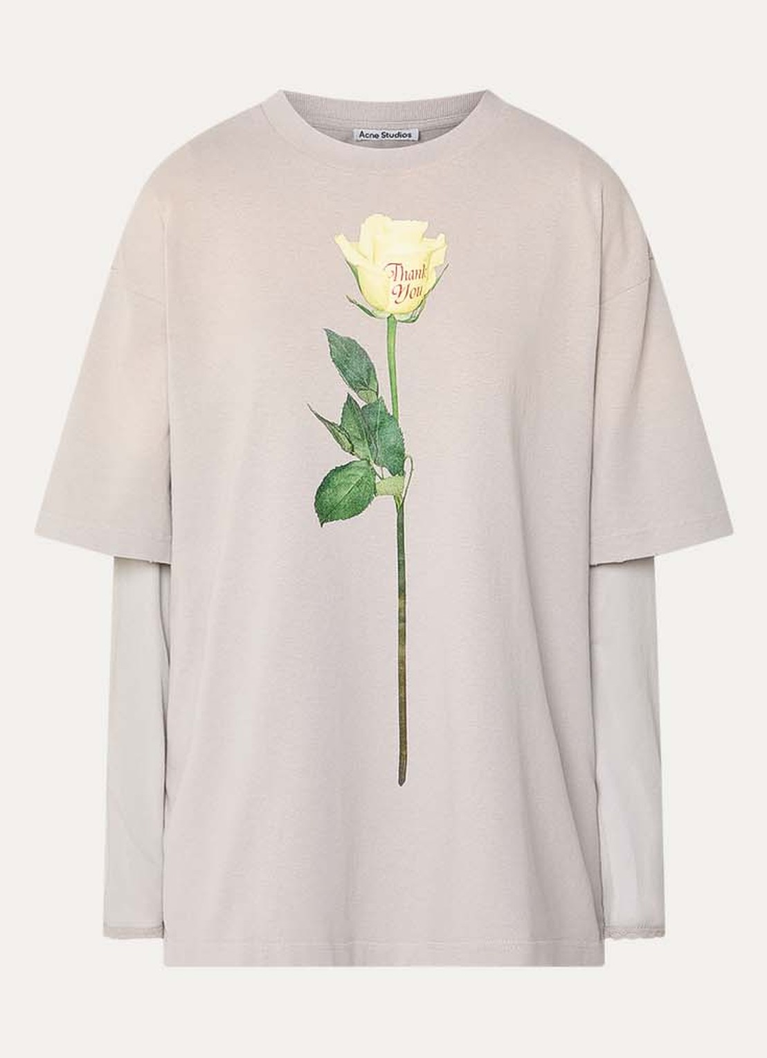 Acne Studios Longsleeve met print - voorkant donkerbeige