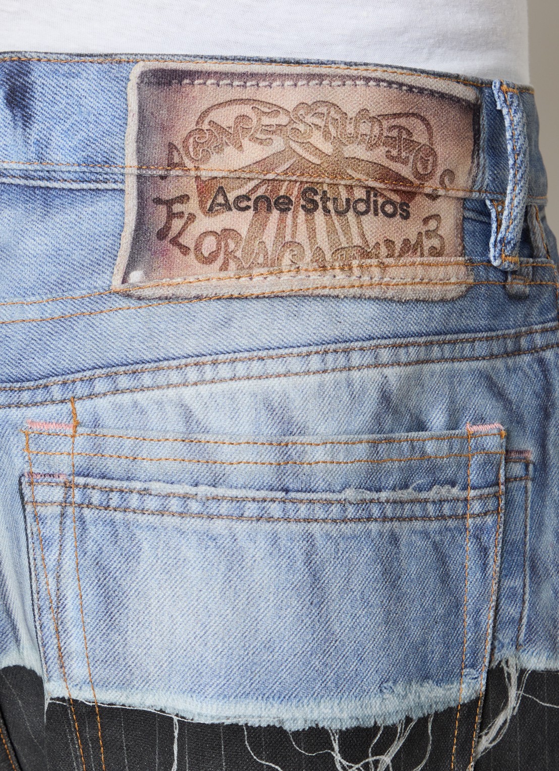 Acne Studios Loose fit jeans met gekleurde wassing en krijtstreep - detail 3 antraciet