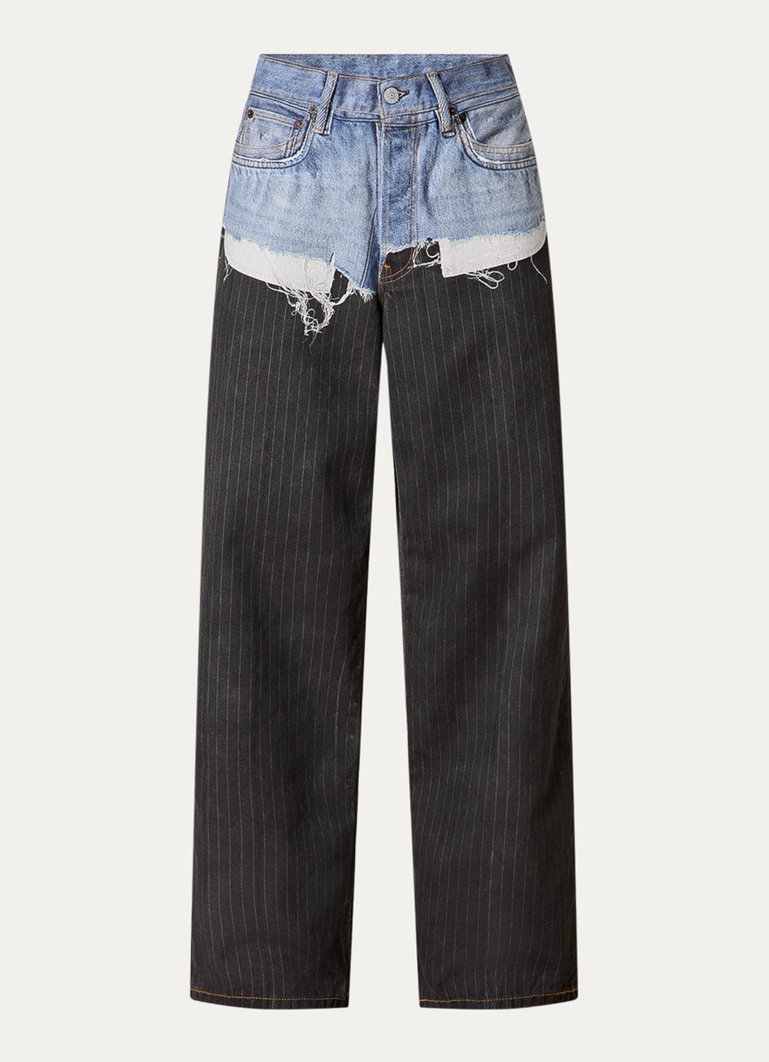 Acne Studios Loose fit jeans met gekleurde wassing en krijtstreep - voorkant 5 blauw