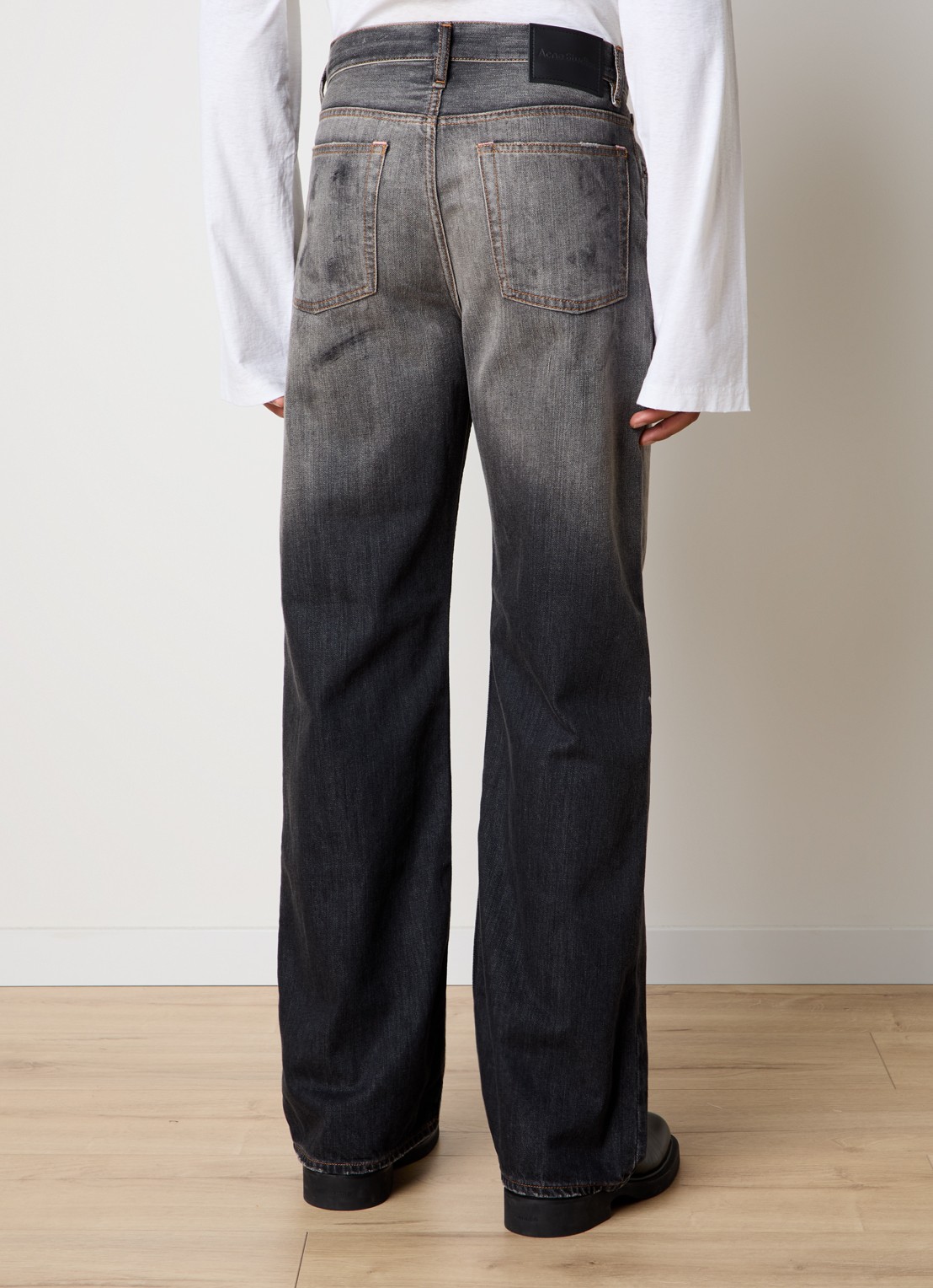 Acne Studios Loose fit jeans met gekleurde wassing - achterkant 3 zwart