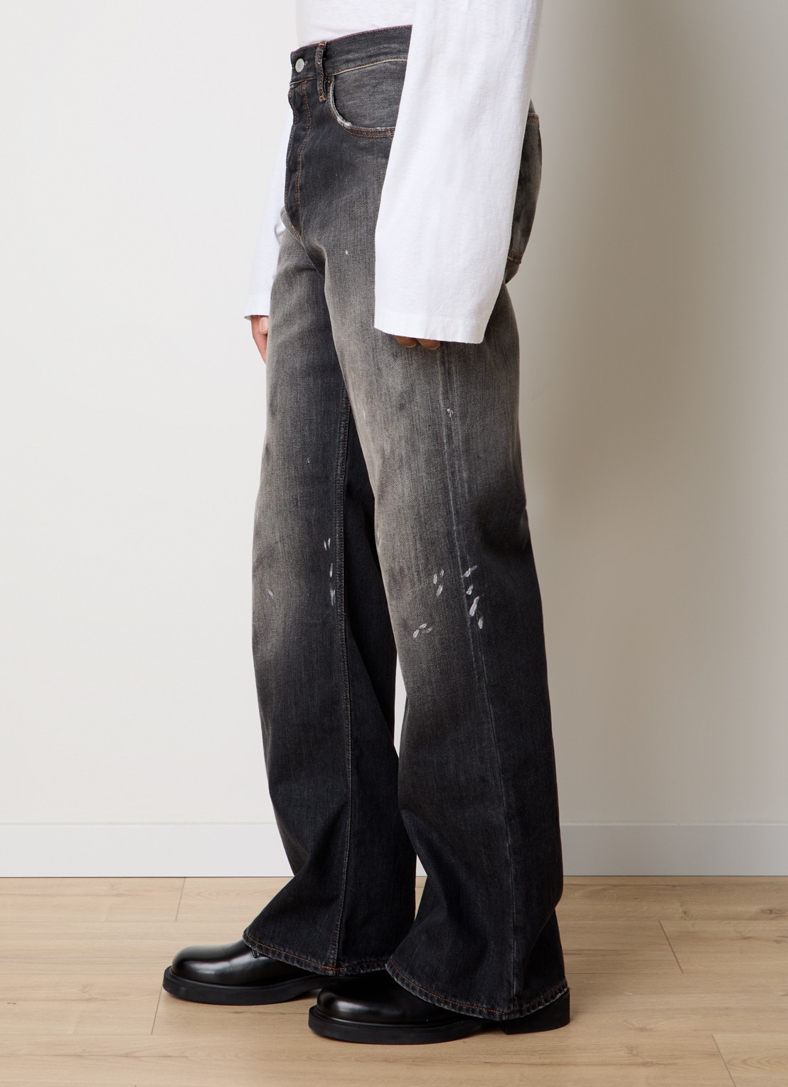 Acne Studios Loose fit jeans met gekleurde wassing - detail 5 zwart