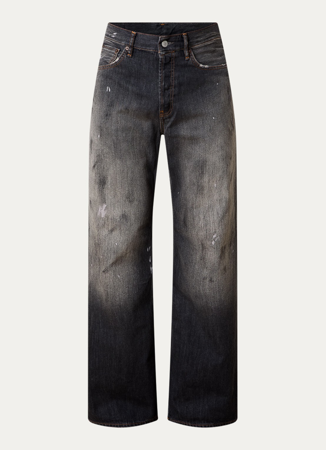 Acne Studios Loose fit jeans met gekleurde wassing - voorkant zwart