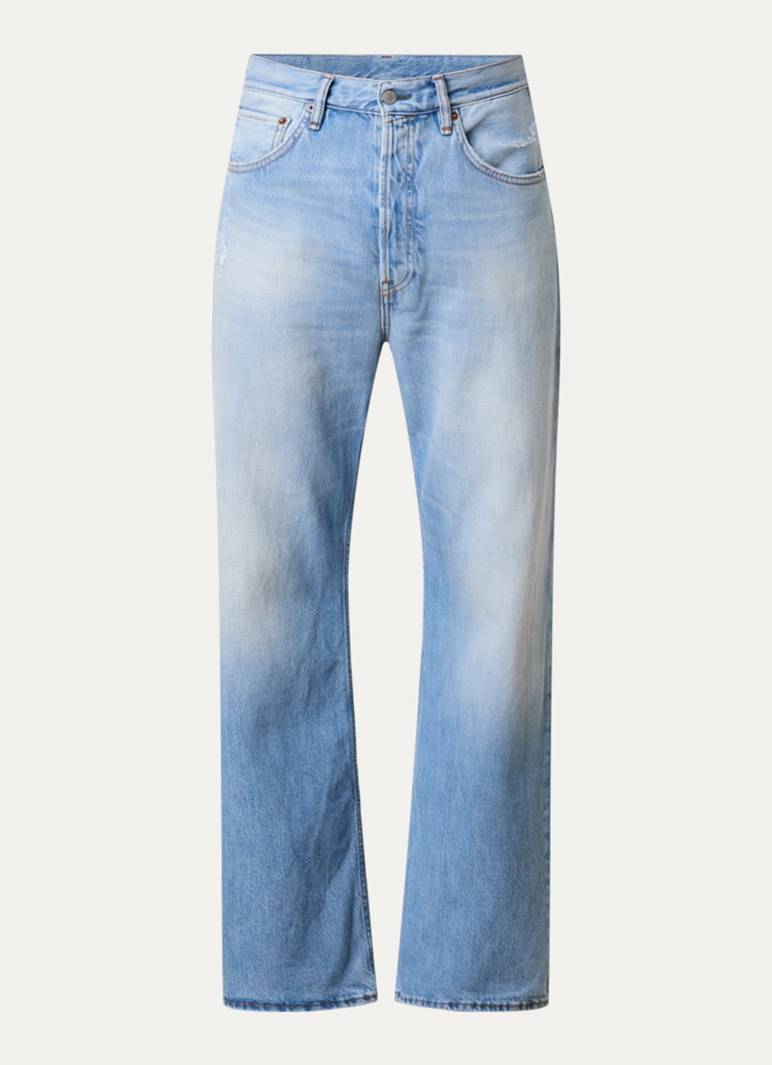 Acne Studios Loose fit jeans met lichte wassing - voorkant indigo