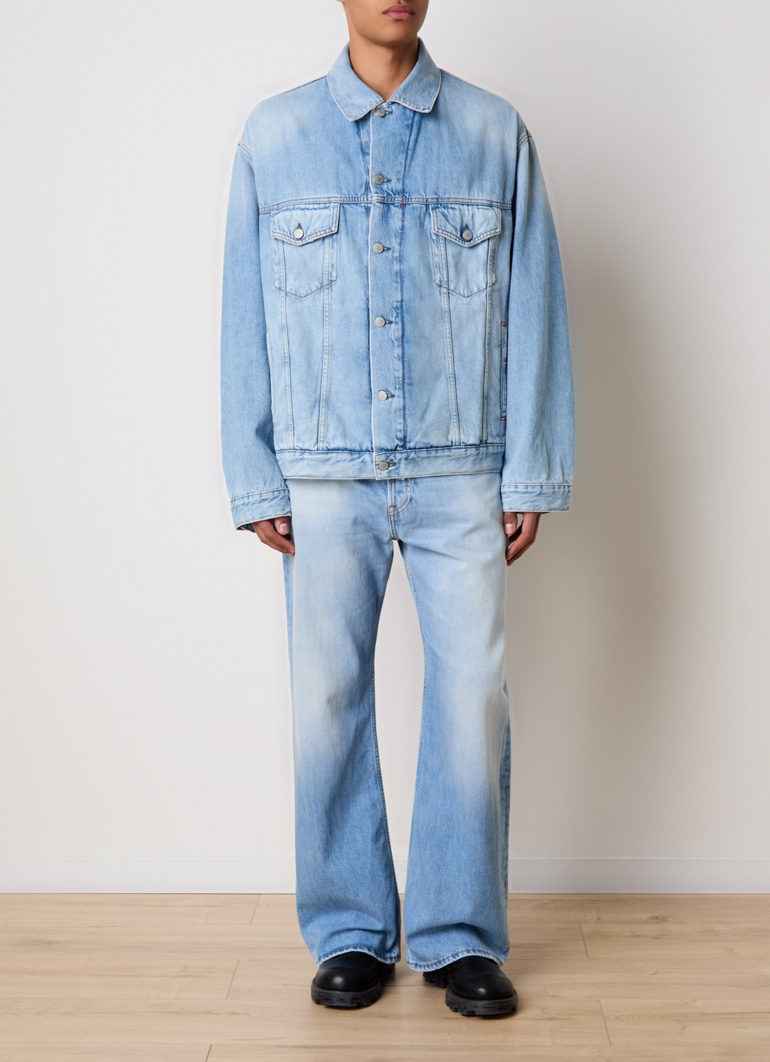 Acne Studios Loose fit jeans met lichte wassing - voorkant 2 indigo