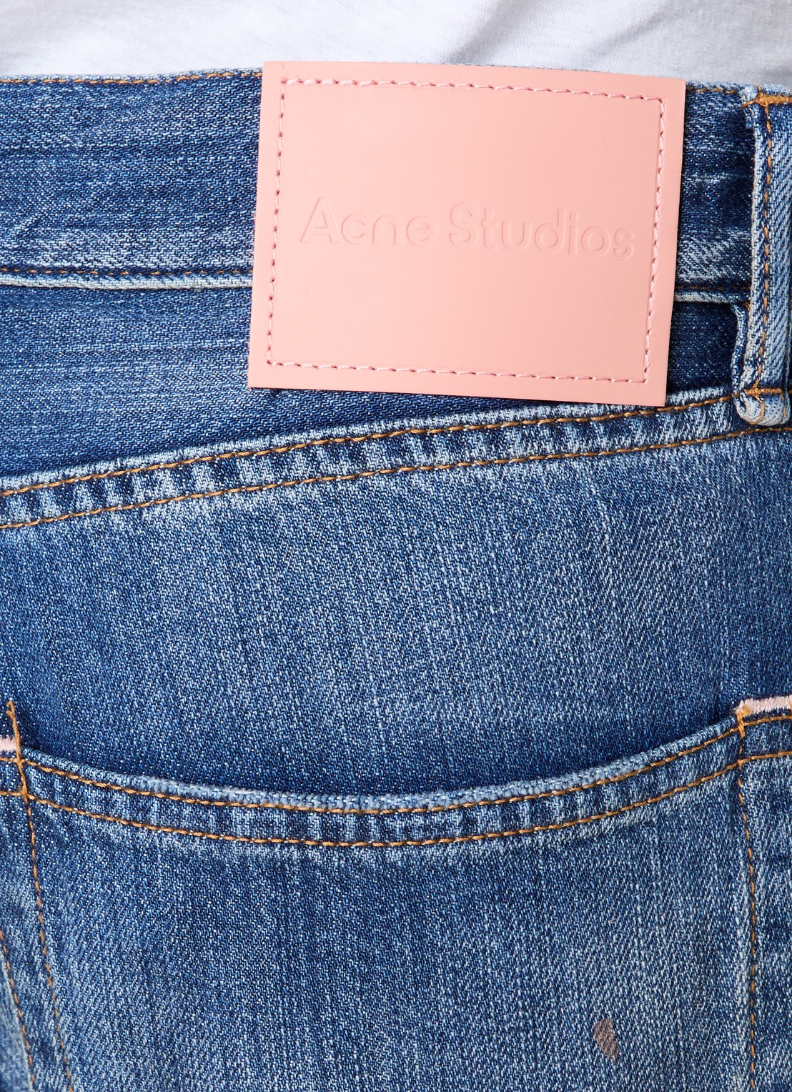 Acne Studios Loose fit jeans met medium wassing en verwassen afwerking - detail 4 blauw