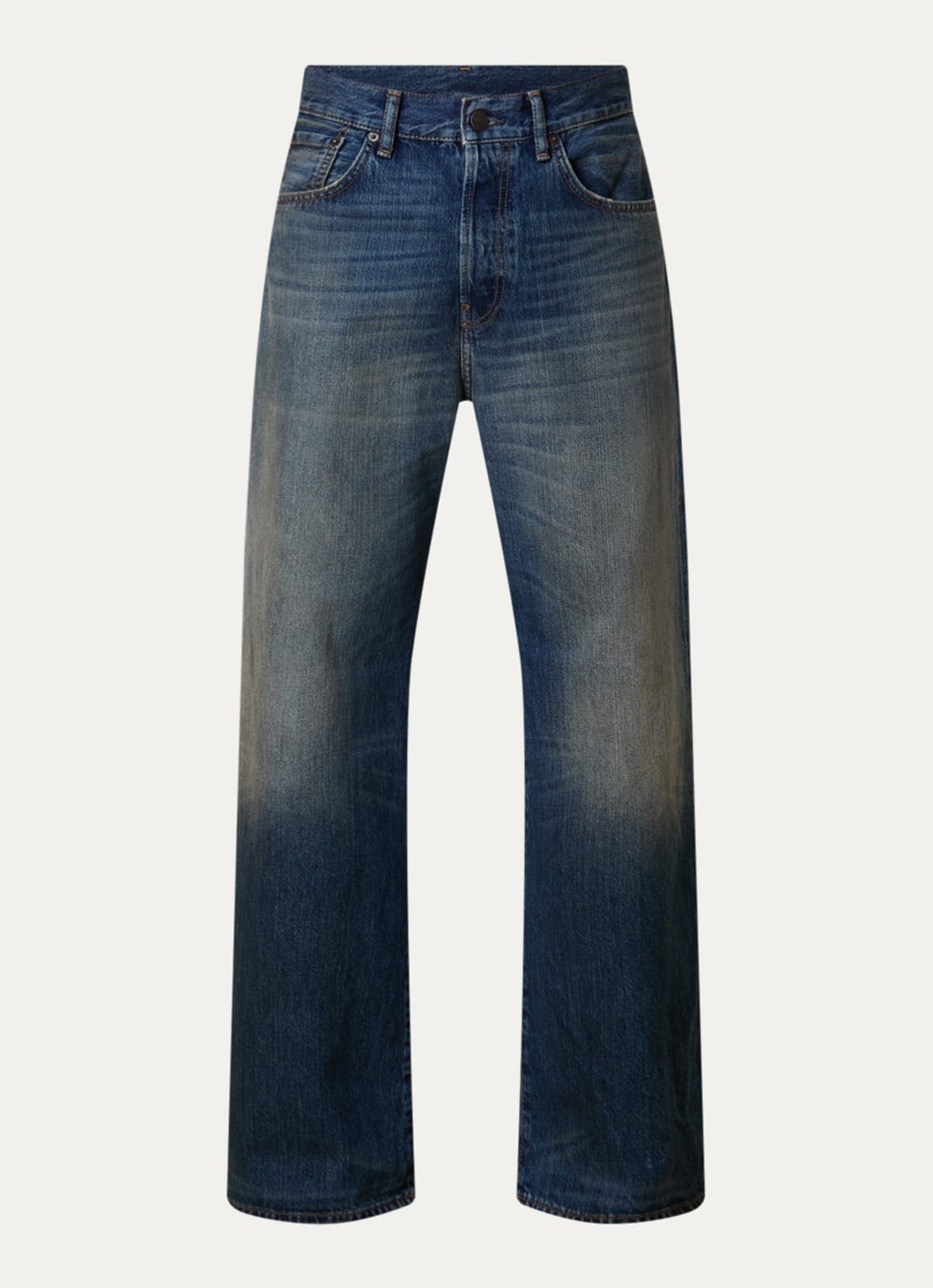 Acne Studios Loose fit jeans met medium wassing - voorkant 3 indigo