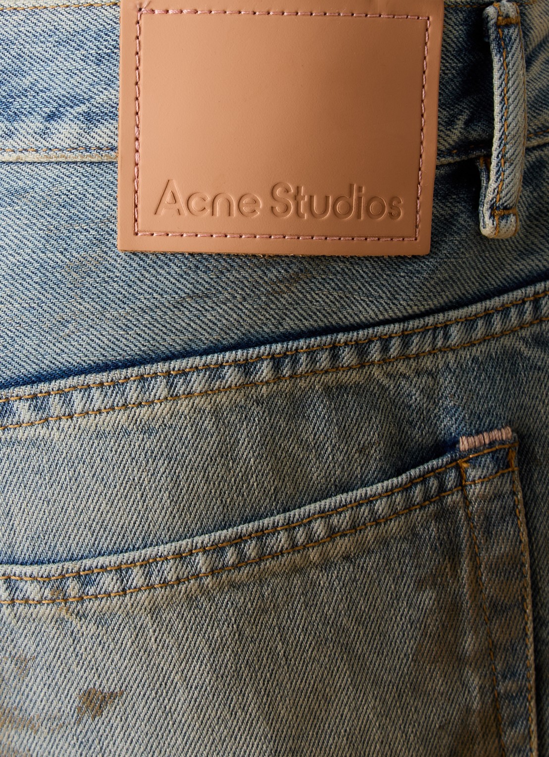 Acne Studios Loose fit jeans van  katoen met destroyed afwerking - detail 3 indigo