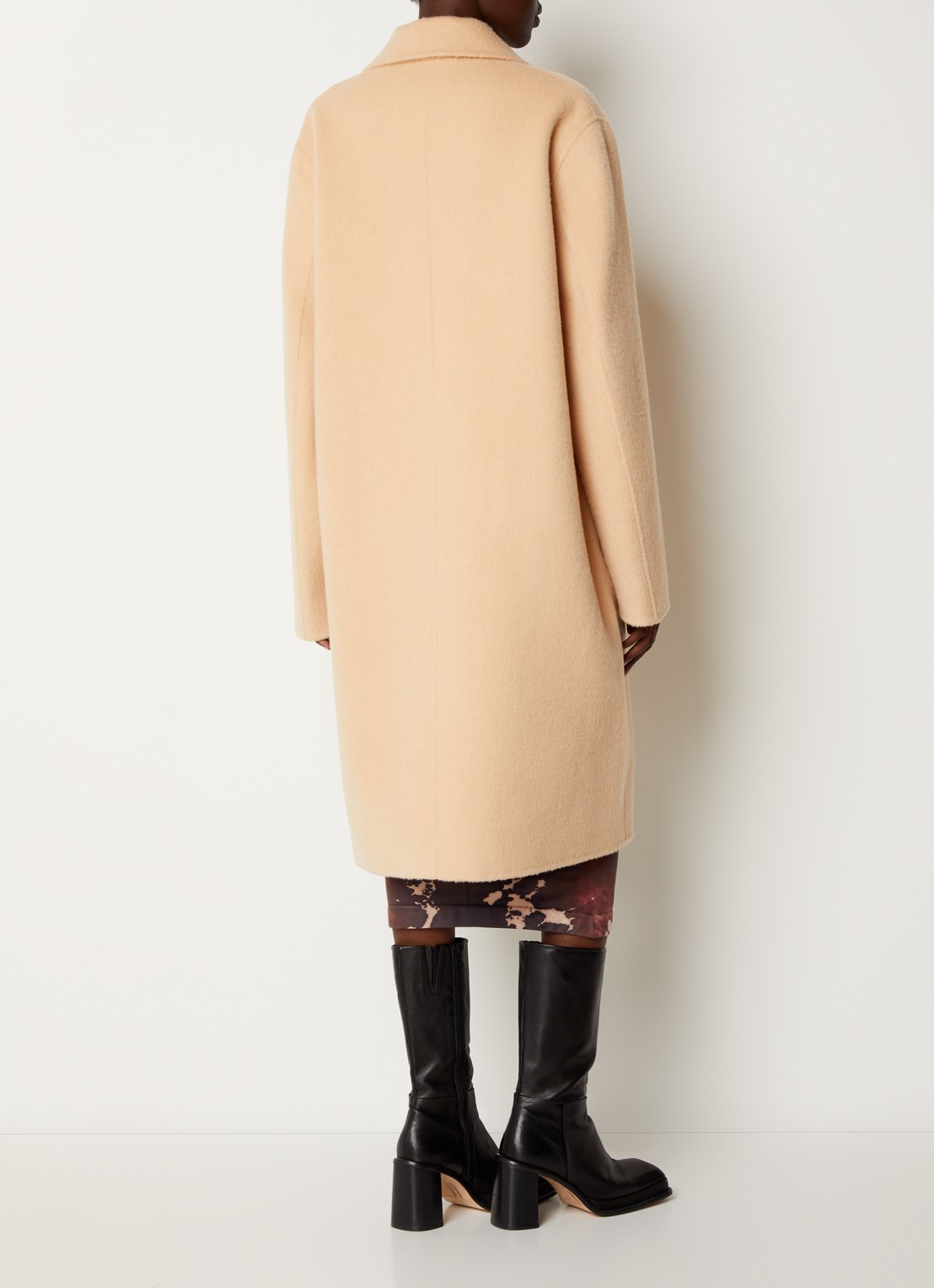 Acne Studios Mantel van wol met steekzakken  - achterkant beige