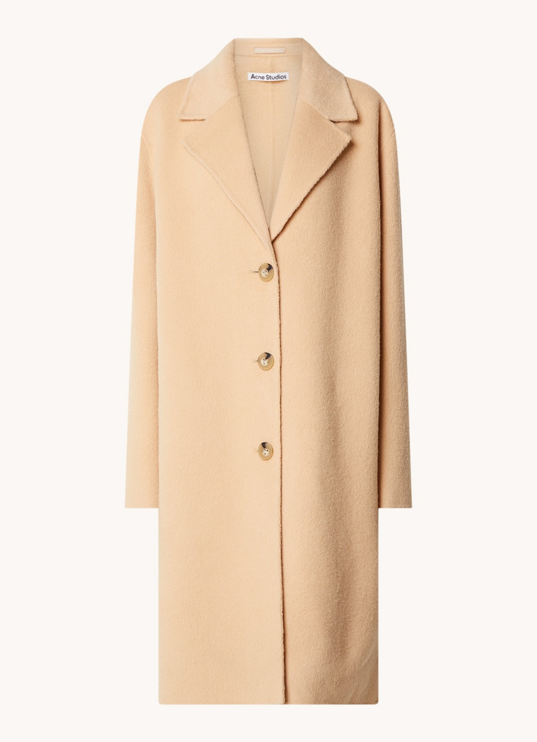Acne Studios Mantel van wol met steekzakken  - voorkant 2 beige