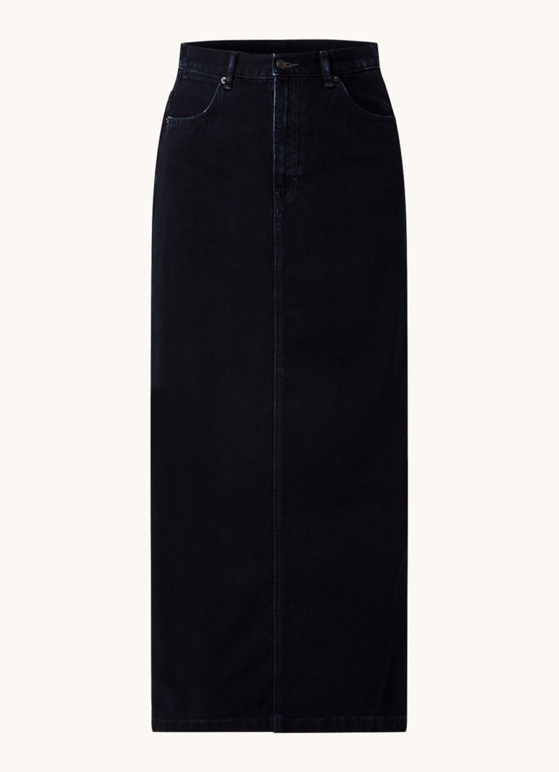 Acne Studios Maxi spijkerrok met steekzakken en split - voorkant 4 blauw