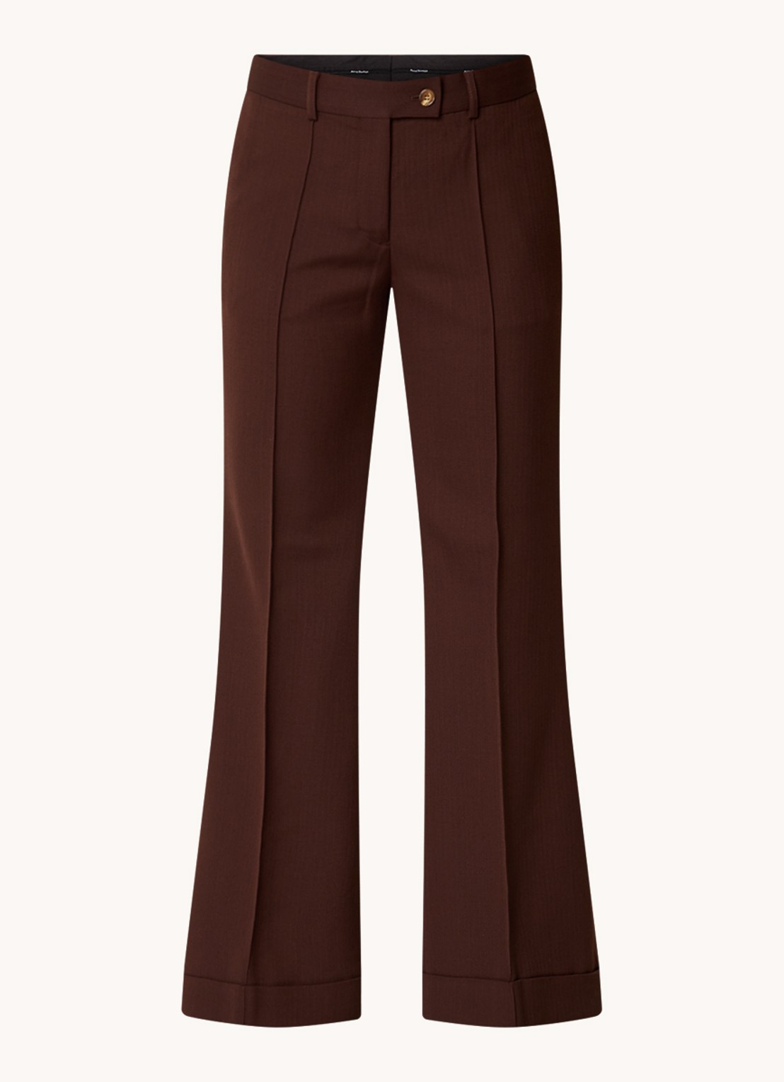 Acne Studios Mid waist flared pantalon in wolblend - voorkant 2 bruin