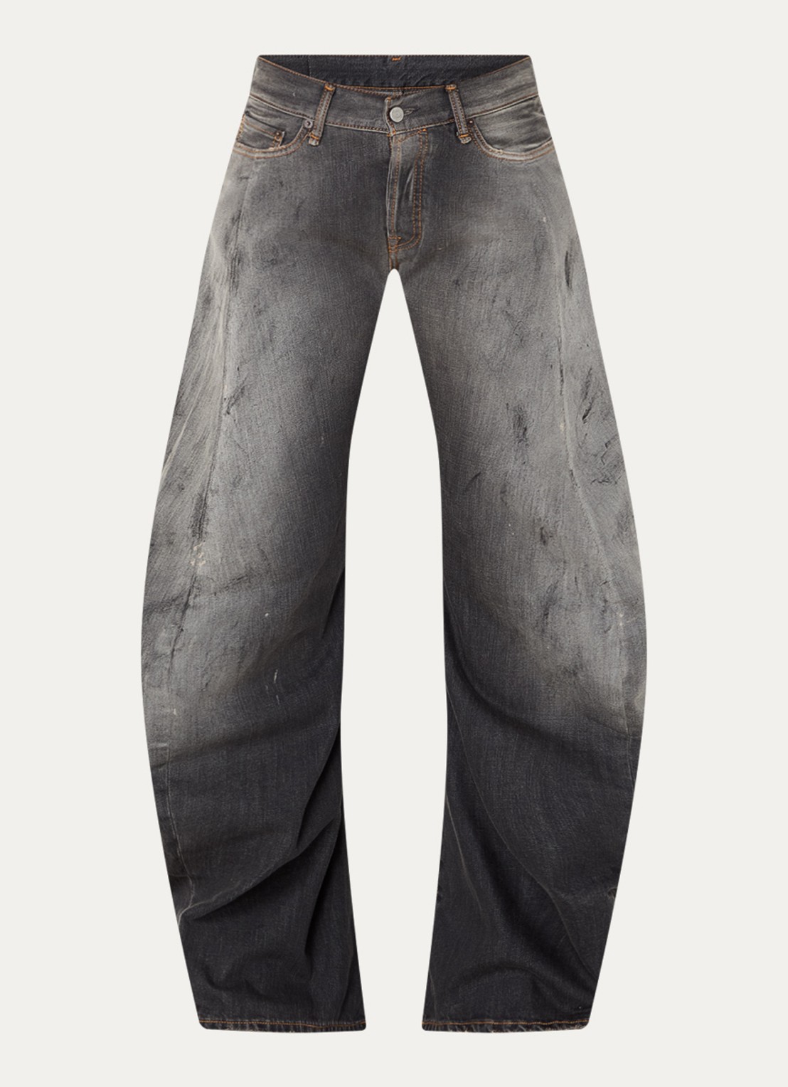 Acne Studios Mid waist loose fit jeans met gekleurde wassing - voorkant zwart
