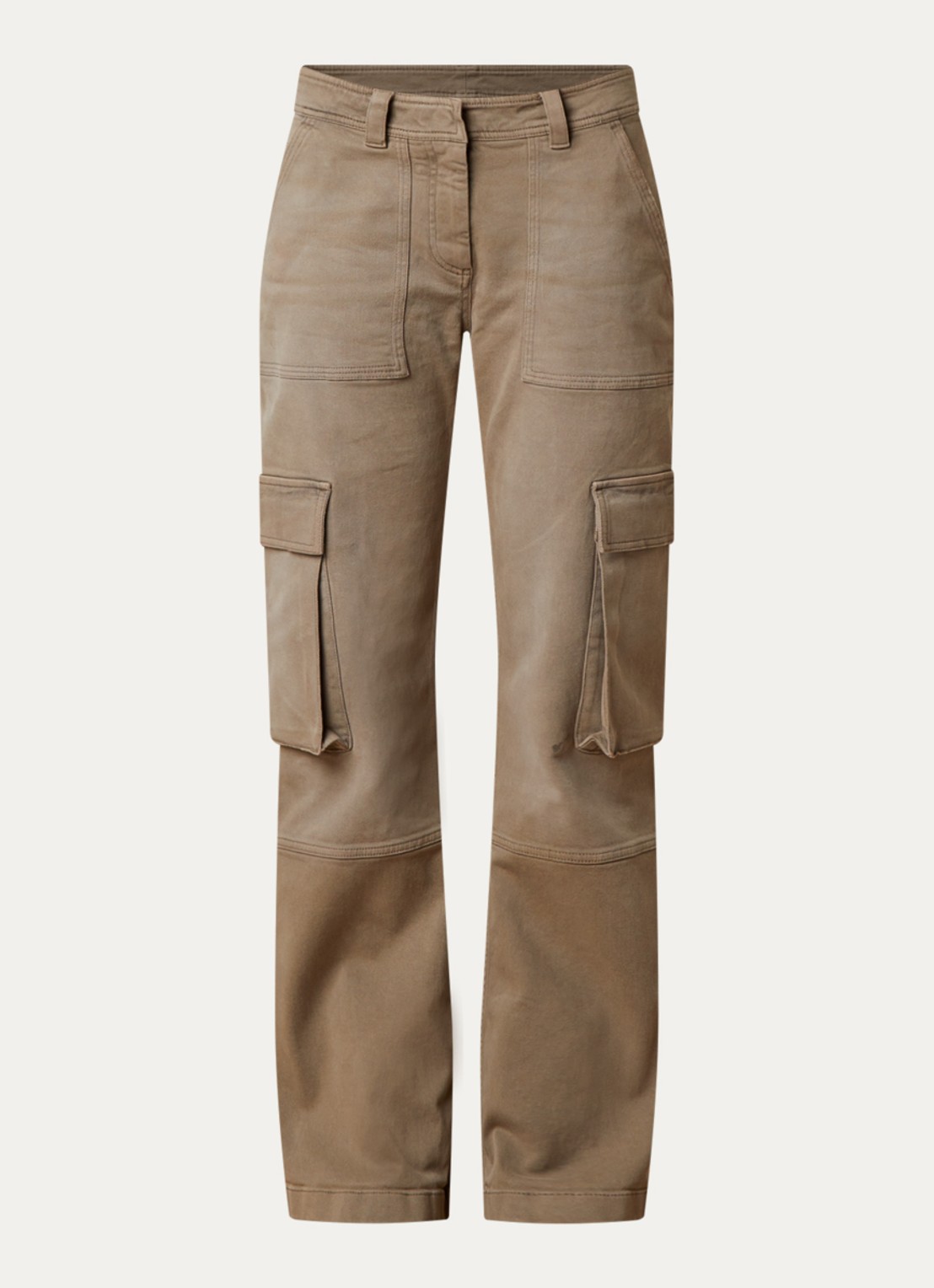 Acne Studios Mid waist straight fit jeans met gekleurde wassing - voorkant 4 khaki