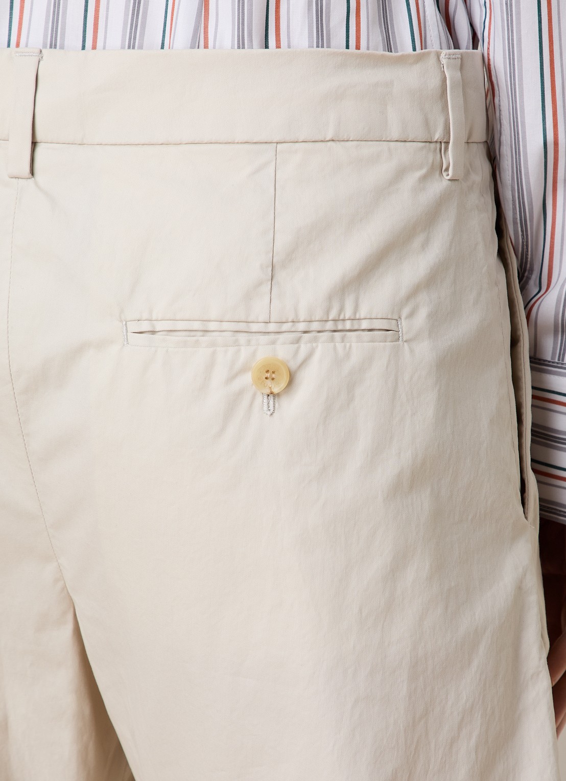 Acne Studios Mid waist wide fit chino met steekzakken - detail 5 creme
