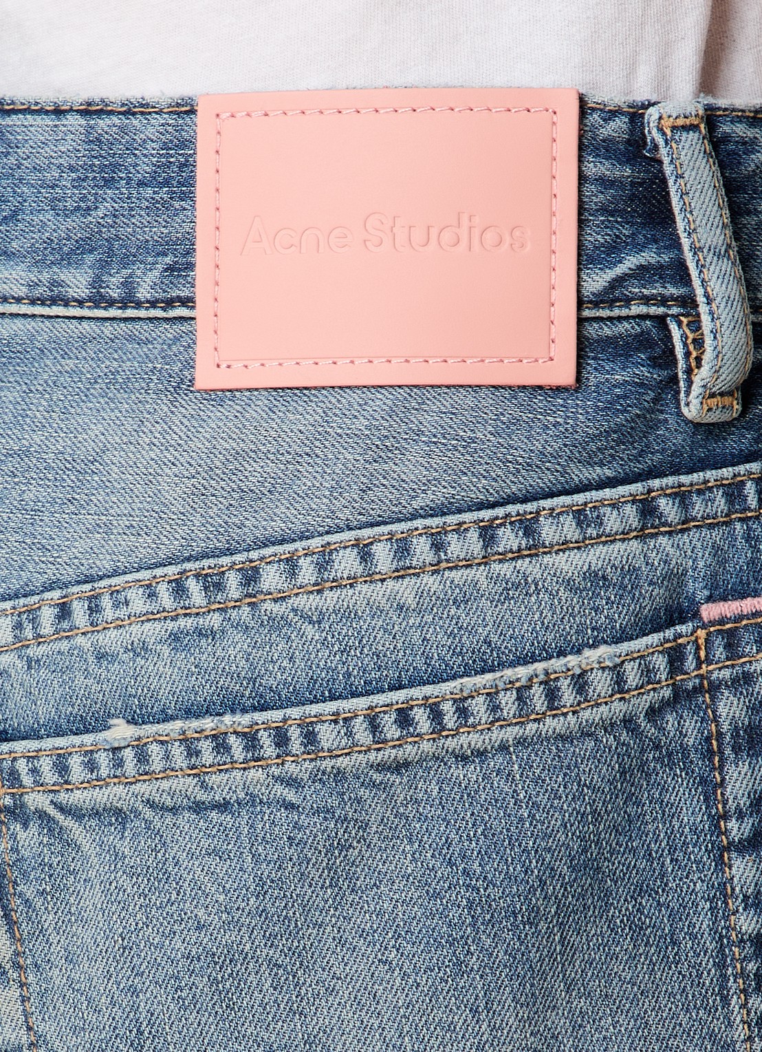 Acne Studios Mid waist wide fit jeans met gekleurde wassing - detail 6 indigo