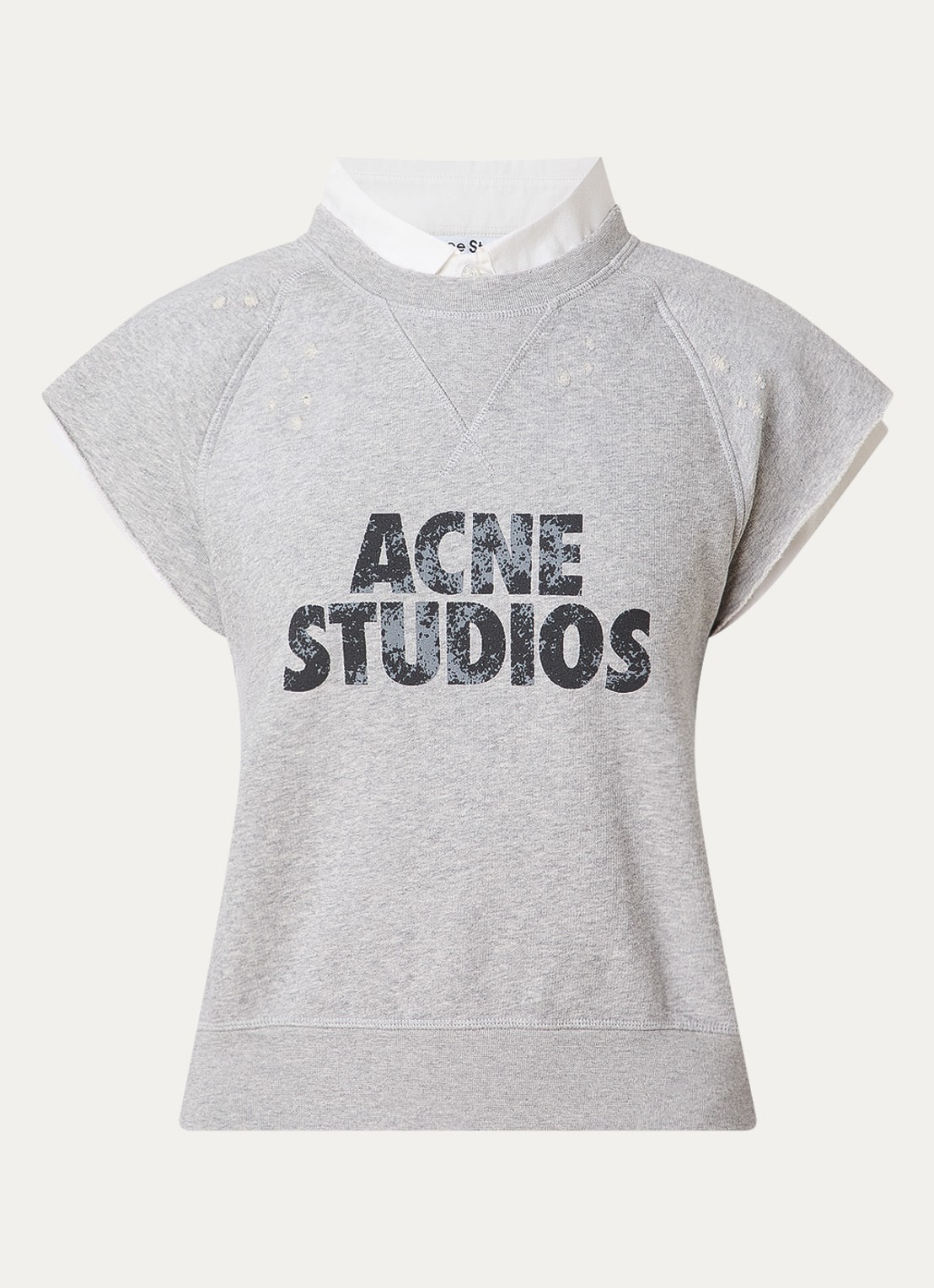 Acne Studios Mouwloze top met logo - voorkant 4 grijsmele
