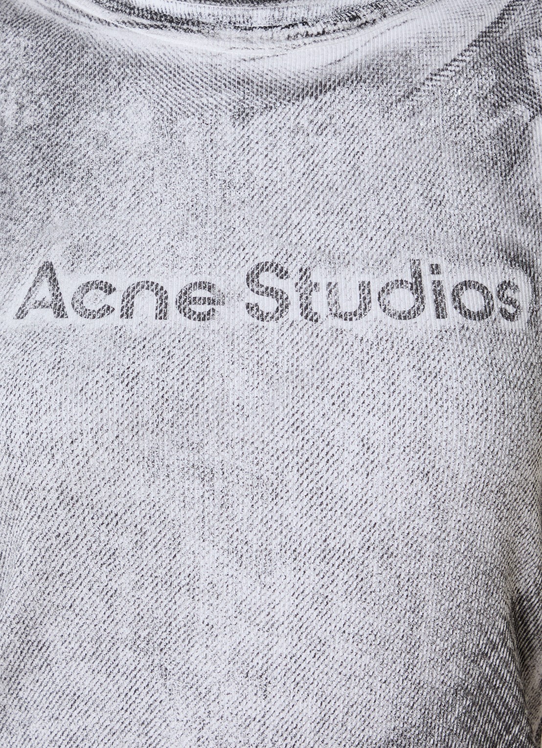 Acne Studios Mouwloze top met logoprint en verwassen afwerking - detail 2 grijs