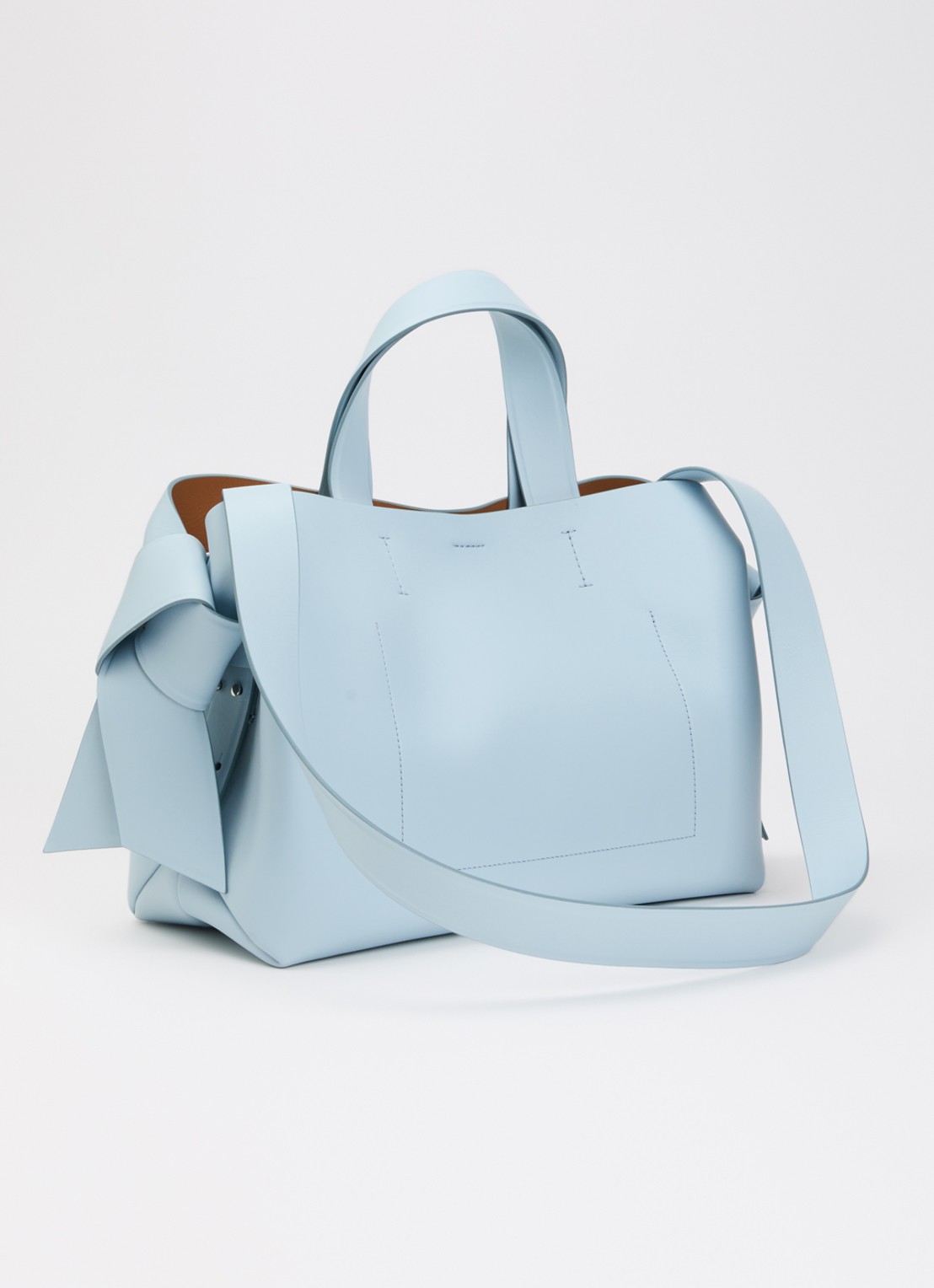 Acne Studios Musubi schoudertas van leer  - achterkant 8 lichtblauw