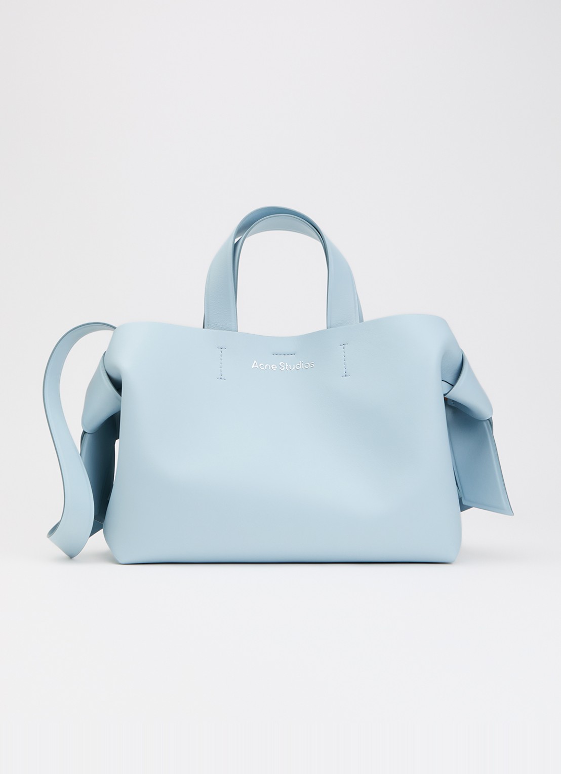 Acne Studios Musubi schoudertas van leer  - voorkant 5 lichtblauw