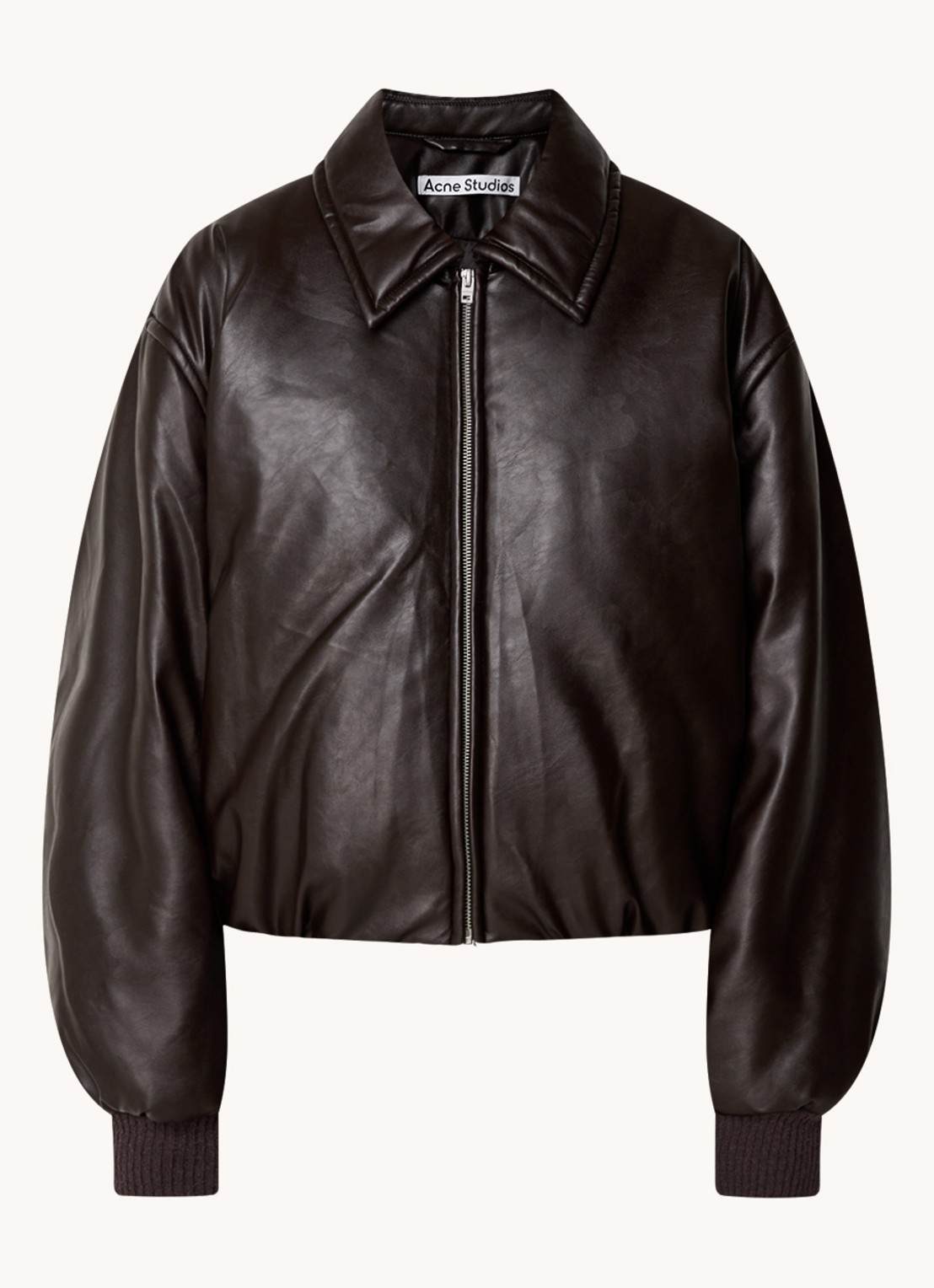 Acne Studios Onnea cropped bomberjack  - voorkant 5 donkerbruin
