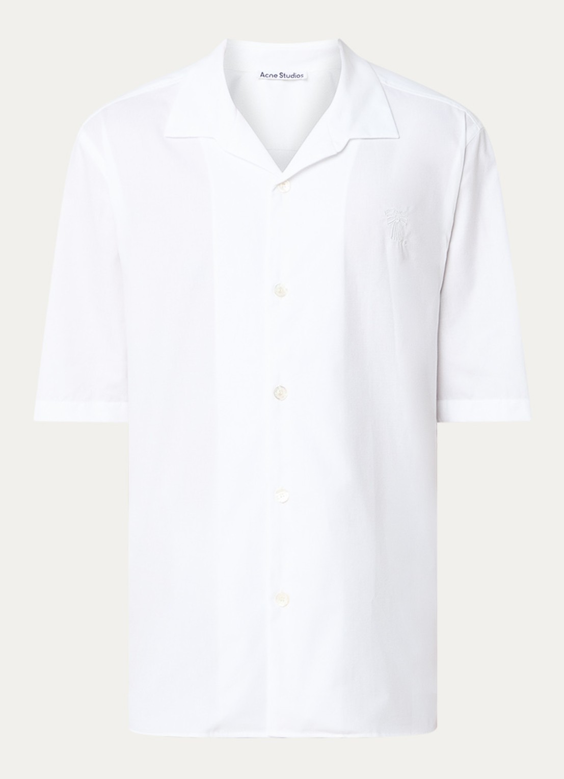 Acne Studios Oversized fit overhemd met borduring - voorkant 5 wit
