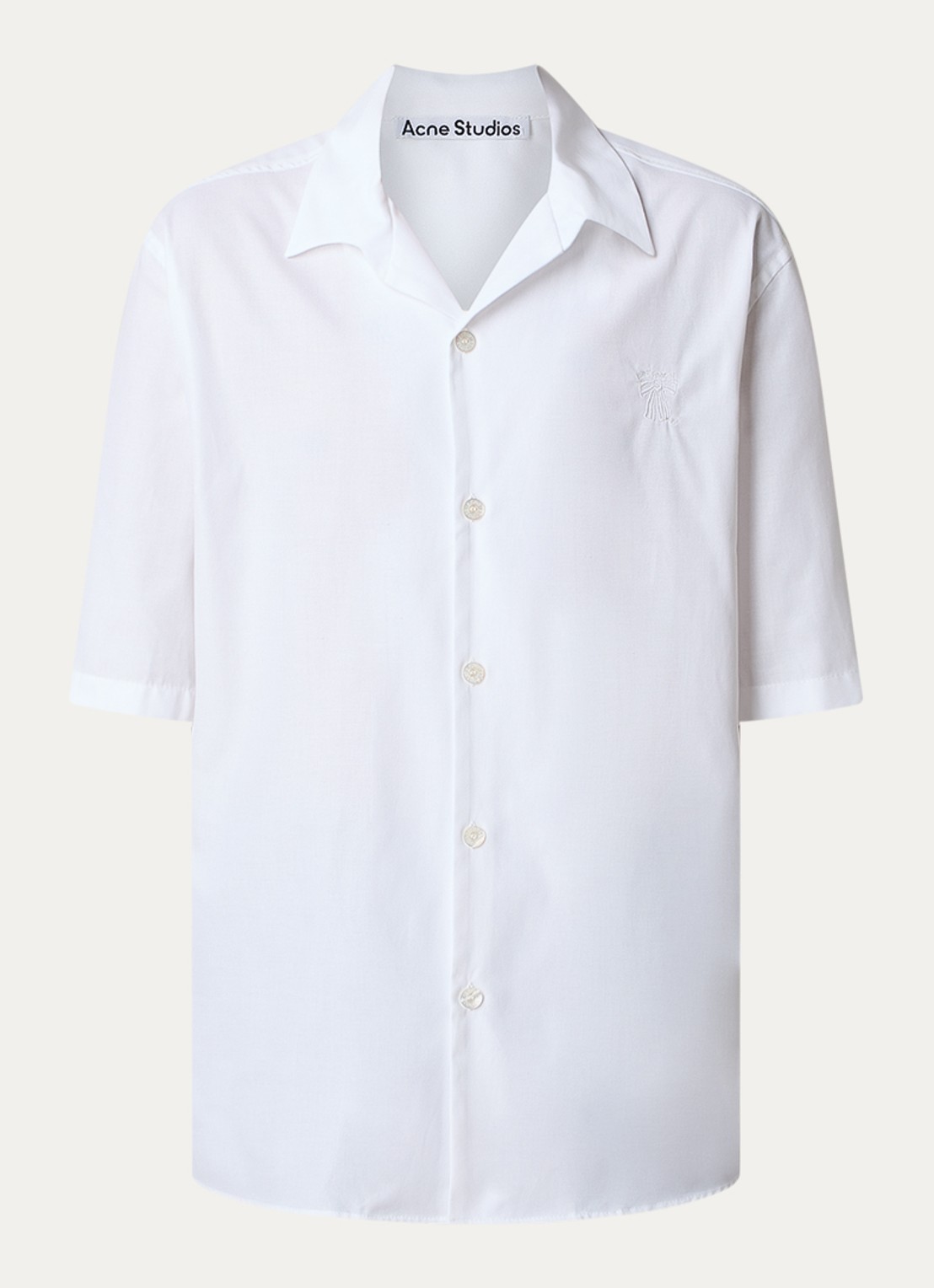 Acne Studios Oversized fit overhemd met borduring - voorkant 7 wit
